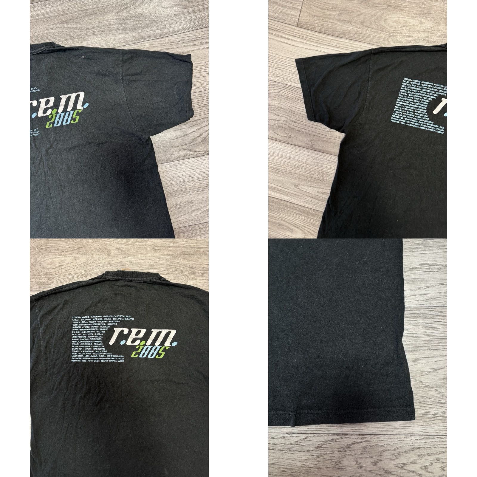 Vintage VINTAGE R.E.M. 2005 European Tour T-Shirt XL Black Band Concert Tee Shirt Unbranded Unisex Adults Short Sleeve Mens Womens Size US XL / EU 56 / 4 - 9 Thumbnail