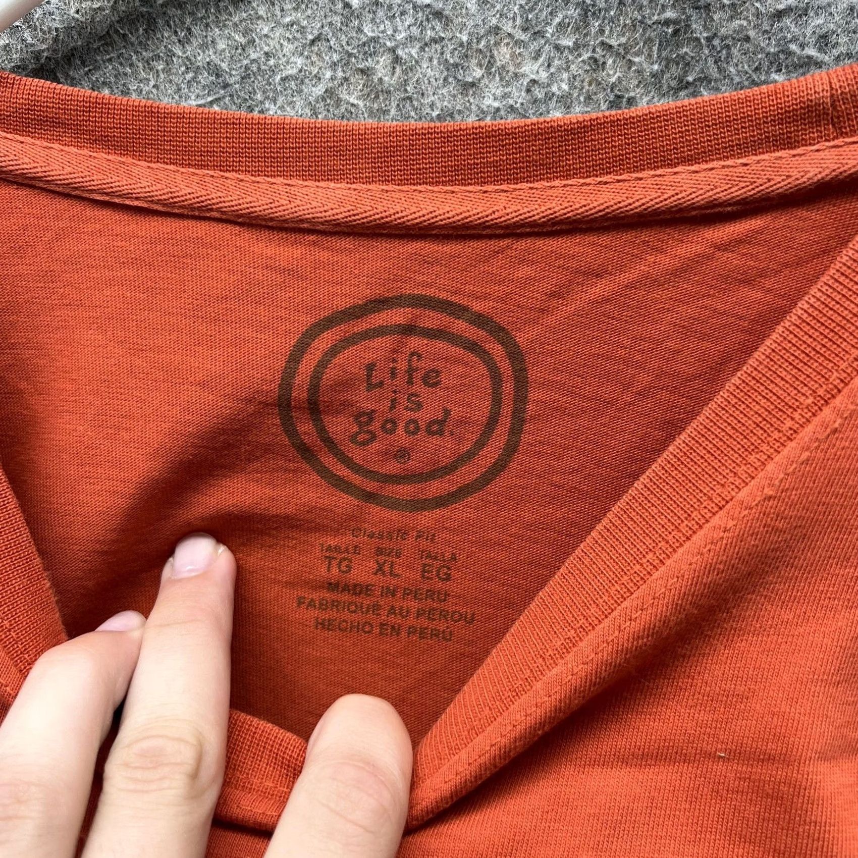 Life is Good Life Is Good Shirt Mens XL Orange Cabin Graphic Long Sleeve Cotton Casual Size US XL / EU 56 / 4 - 4 Thumbnail