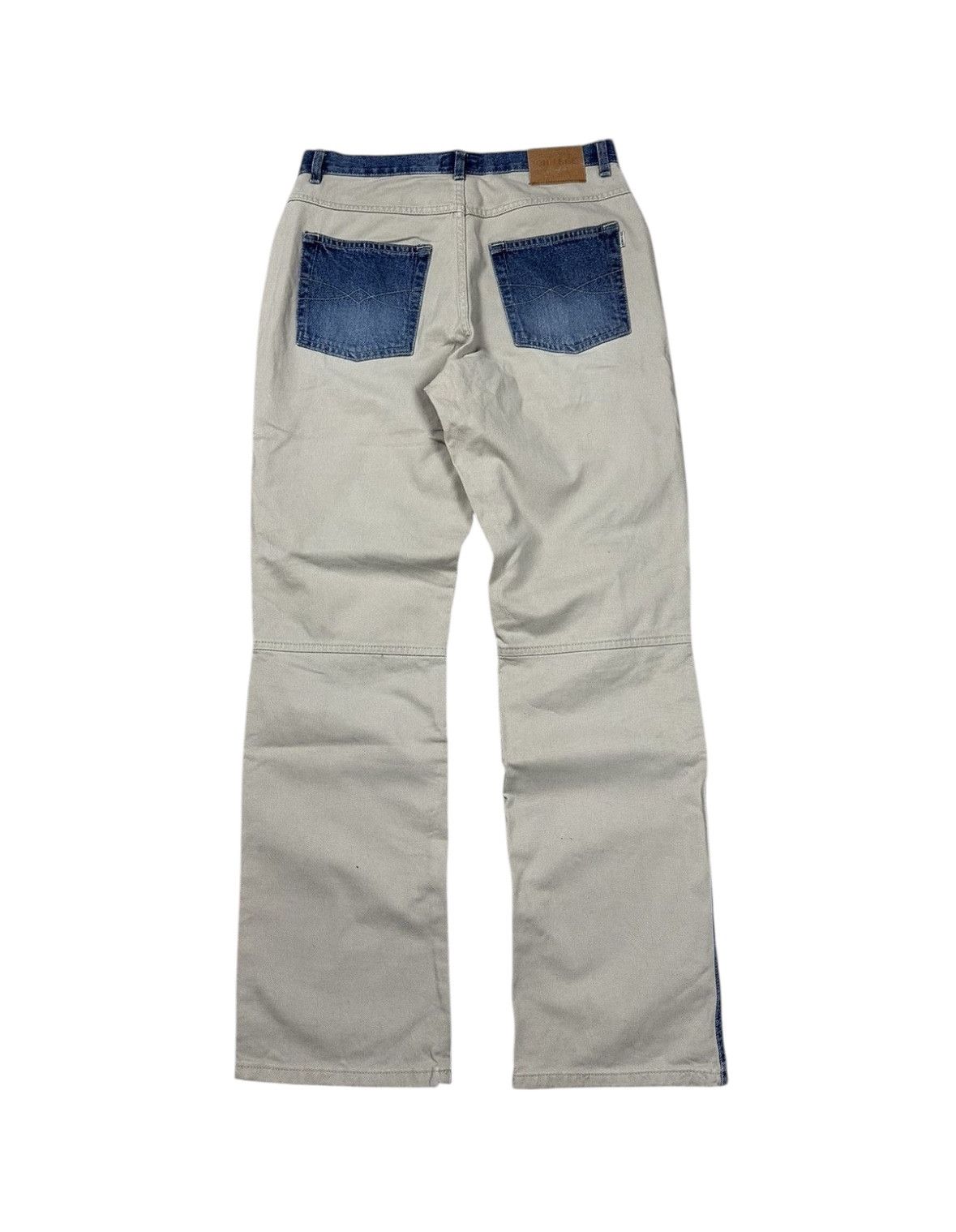 Japanese Brand × Vintage Vintage y2k Blue/Beige Hybrid Double Knee Denim Pants Jeans Size US 32 / EU 48 - 6 Thumbnail