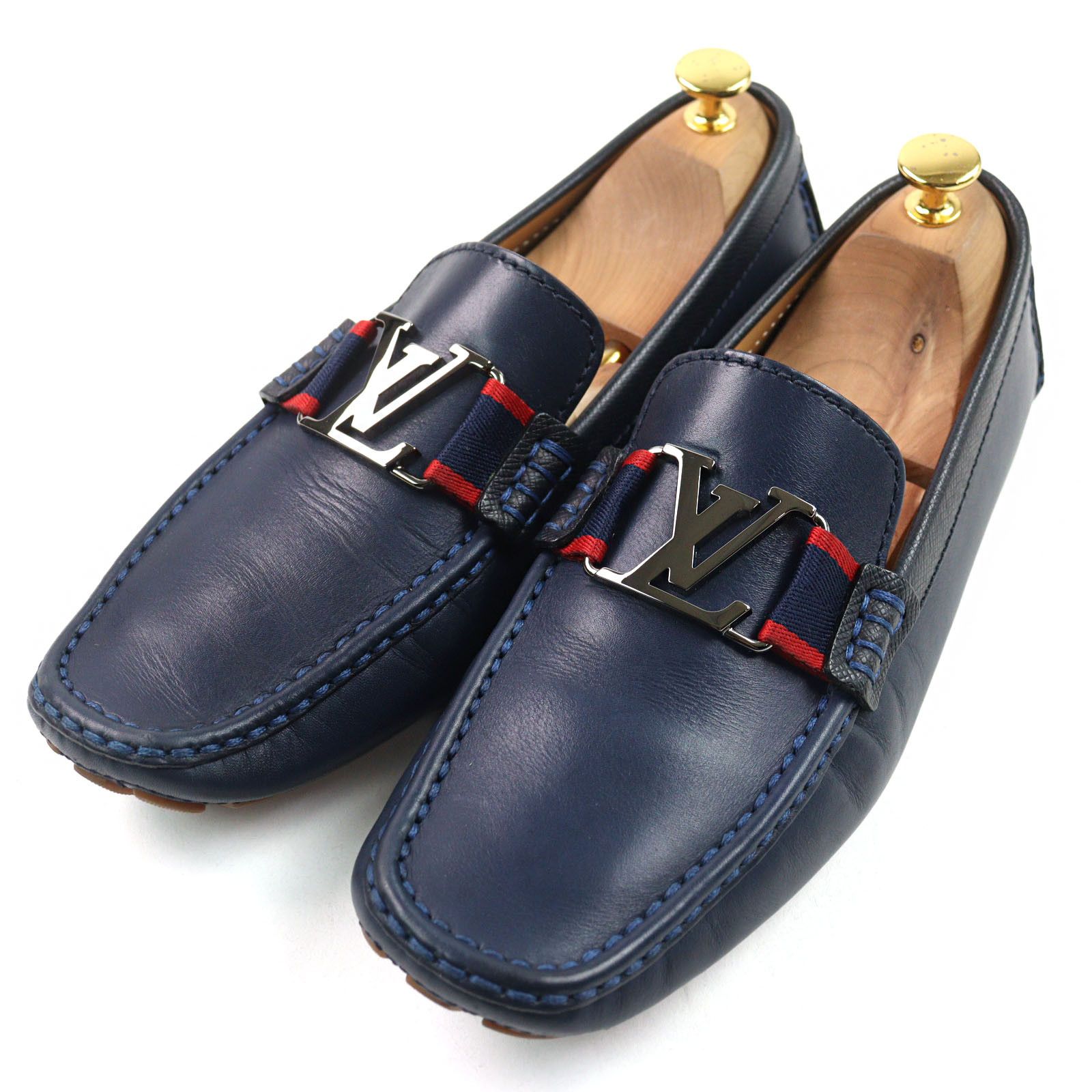 Louis Vuitton Louis Vuitton Driving Shoes Leather Loafers Leather Shoes in Blue, Men's
