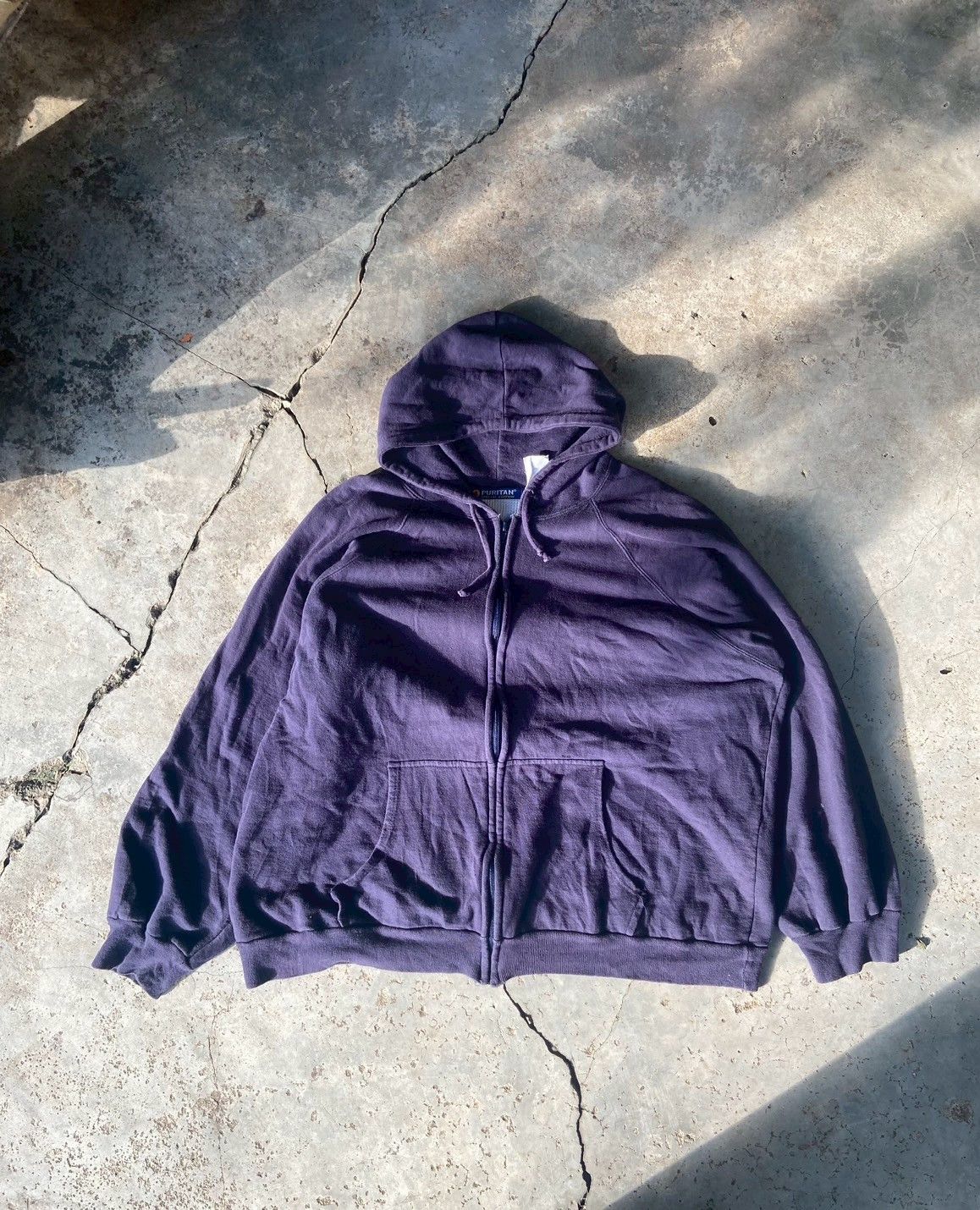 Japanese Brand × Vintage Vintage zip up waffle lined oversize hoodie 80s boxy fit Size US M / EU 48-50 / 2 - 1 Thumbnail