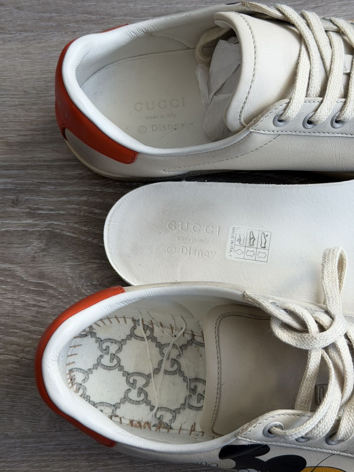 Gucci Gucci x Disney Mickey Mouse Ace Sneakers Beige Women's 38.5 Size US 8.5 / IT 38.5 - 11 Thumbnail