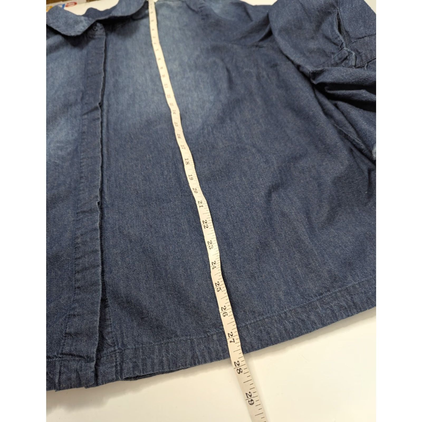 Vintage Lane Bryant Shirt Womens Plus Size 22 Chambray Button-Up Long Bell Sleeve Frayed Blue 22 Mens Ladies? Size 3XL / US 20-22 - 5 Thumbnail