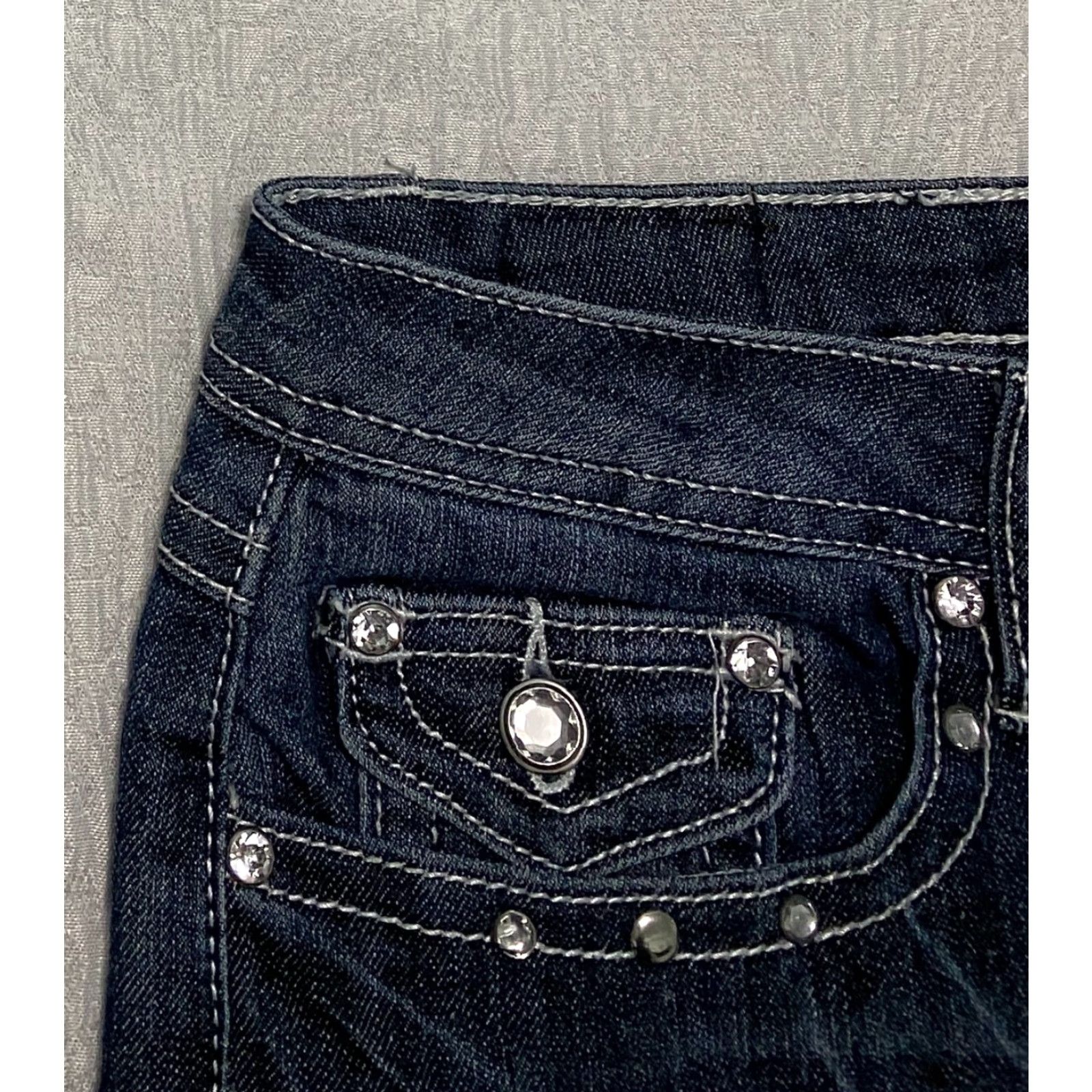 Vintage Earl Jeans Jeans Women's 10 Blue Bootcut Embroidered Bling Rhinestone Pockets Size 32" / US 10 / IT 46 - 4 Thumbnail