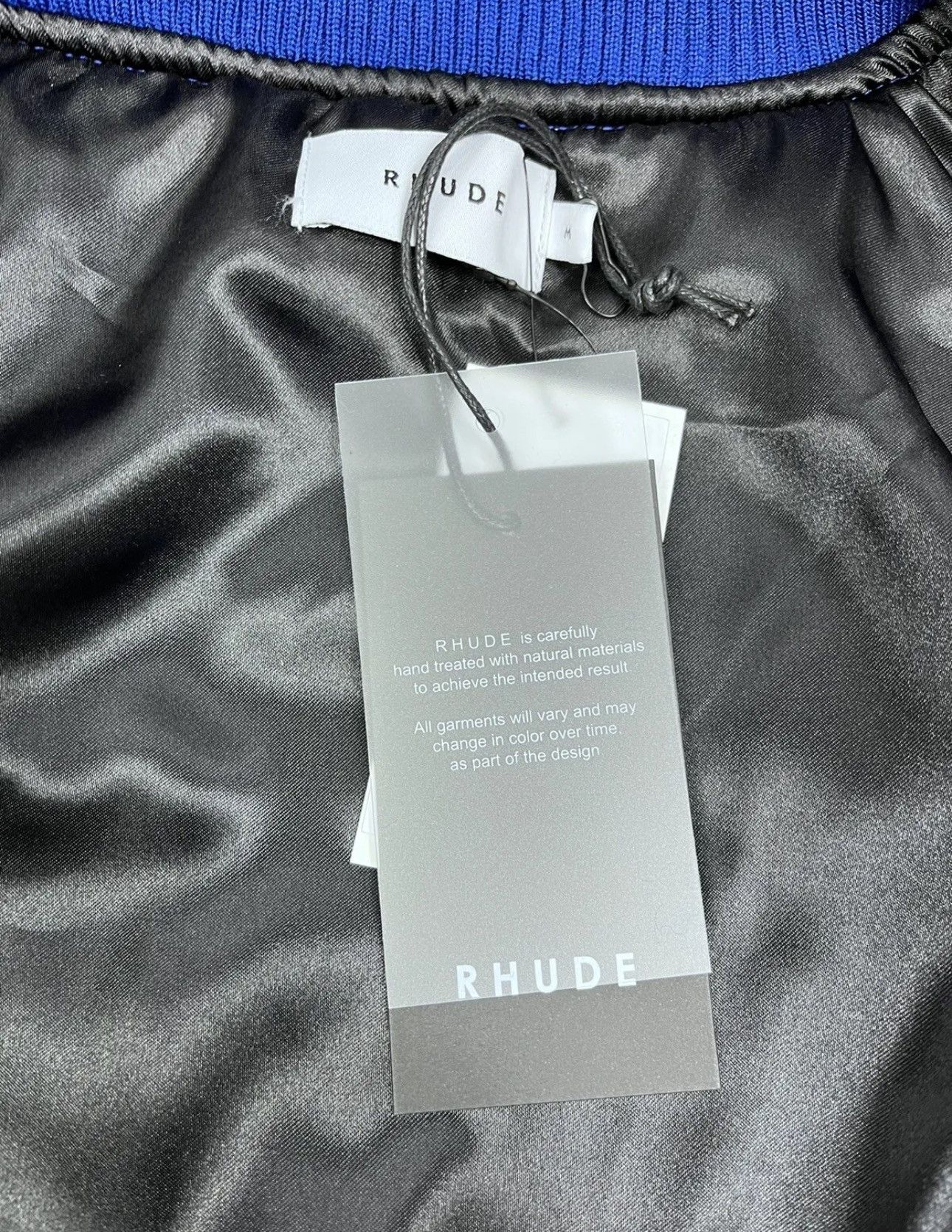 Rhude RHUDE LEATHER TRIMMED EMBROIDERED RACING VARSITY JACKET Size US M / EU 48-50 / 2 - 10 Thumbnail