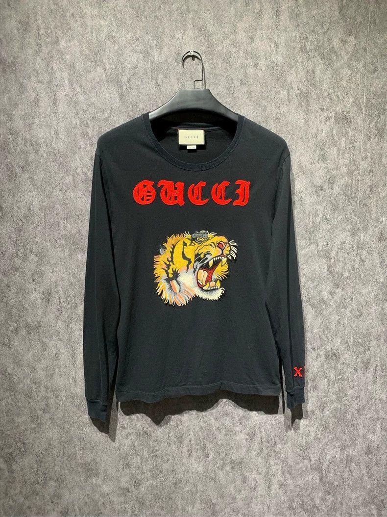 Gucci Gucci Tiger head embroidered long-sleeved T-shirt 2501-Next Size US S / EU 44-46 / 1 - 1 Thumbnail