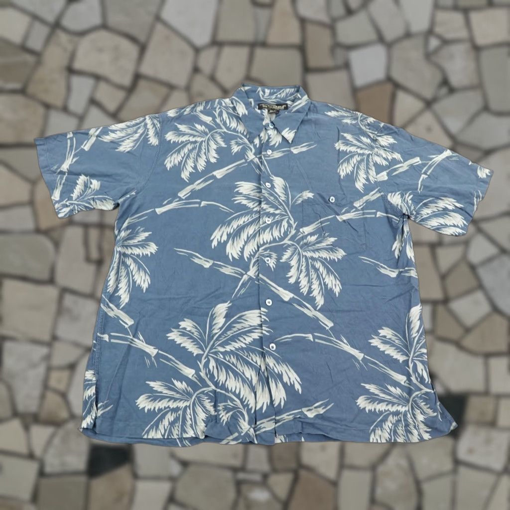 Tori Richard VINTAGE Tori Richard Shirt Men XL Blue Silk Palm Tree Hawaiian Aloha Button-Up Camp Beach Floral 60s 70s Mens Size US XL / EU 56 / 4 - 1 Thumbnail
