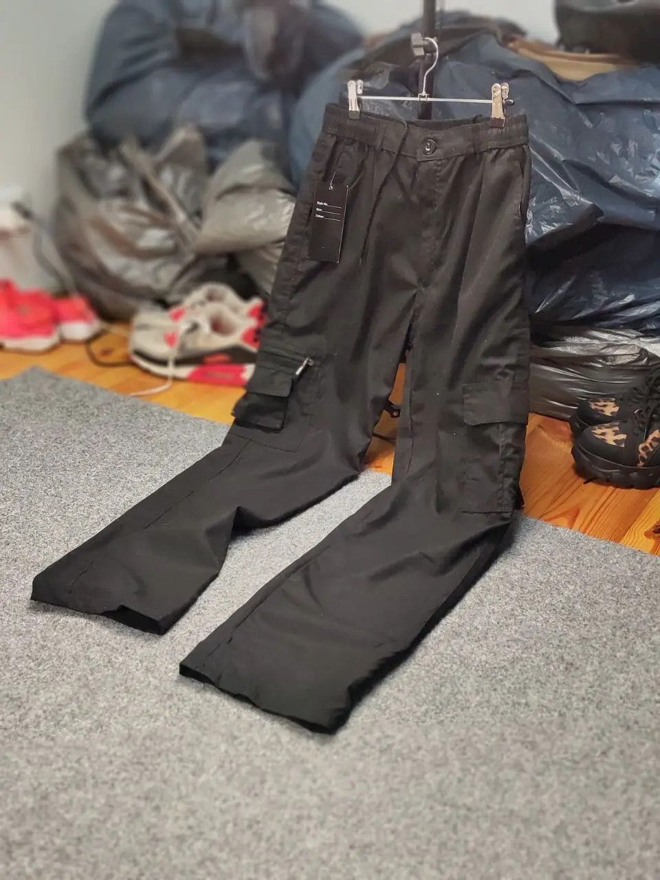 If Six Was Nine Vintage Y2K Cargo Pants Travis Scott Japan Black Hype Size US 32 / EU 48 - 9 Thumbnail