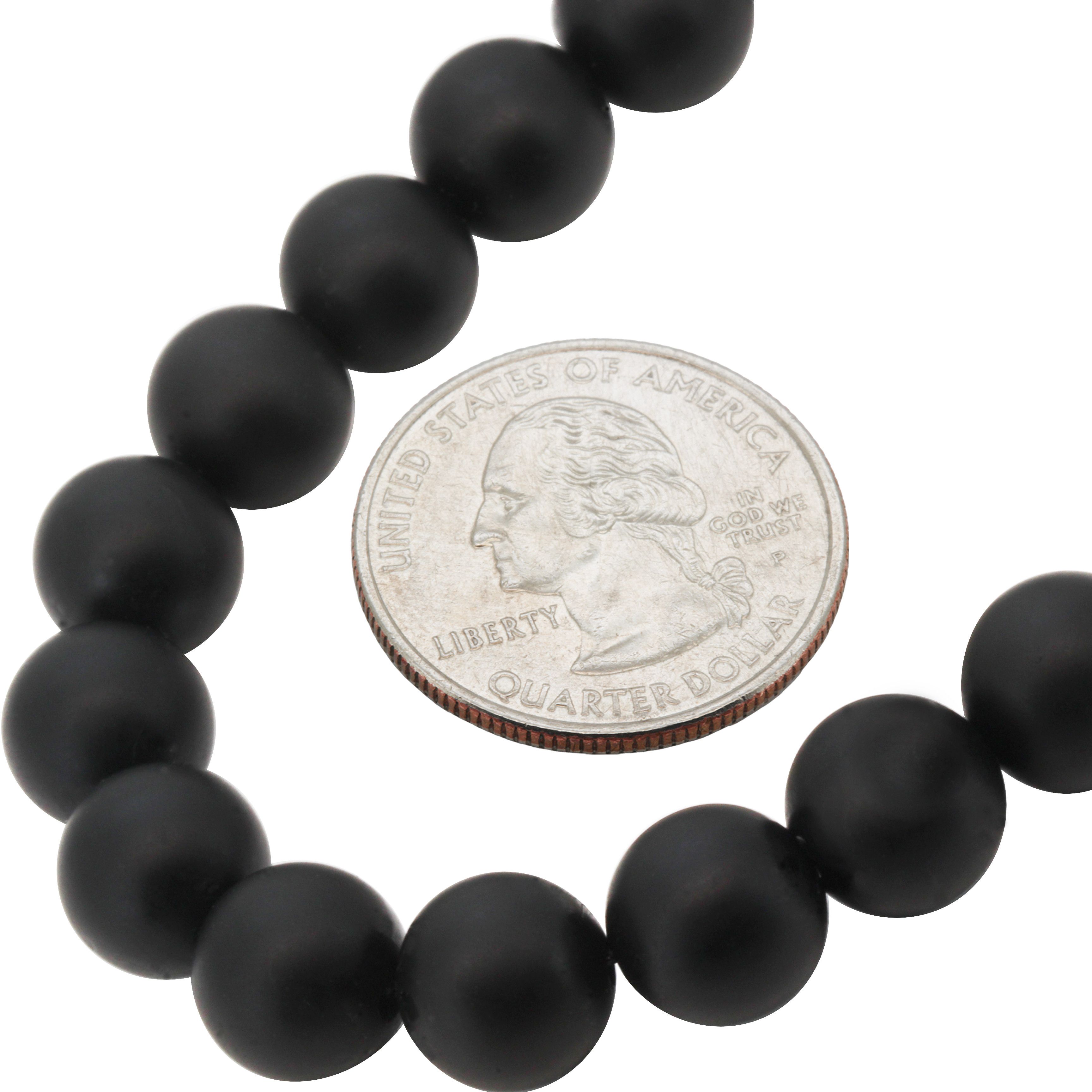Other 10mm Onyx Beaded Necklace 34” Size ONE SIZE - 2 Thumbnail