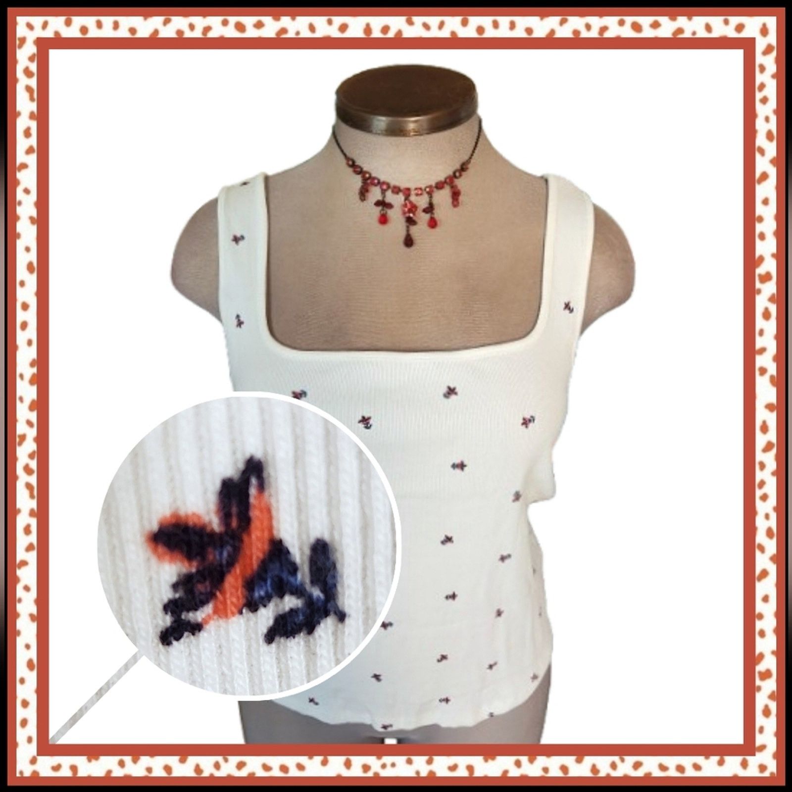 Old Navy OLD NAVY ☆ TINY FLOWERS ☆ WHITE RIBBED TANK TOP 4x ☆ NWT Size 4XL / US 24-26 - 1 Thumbnail