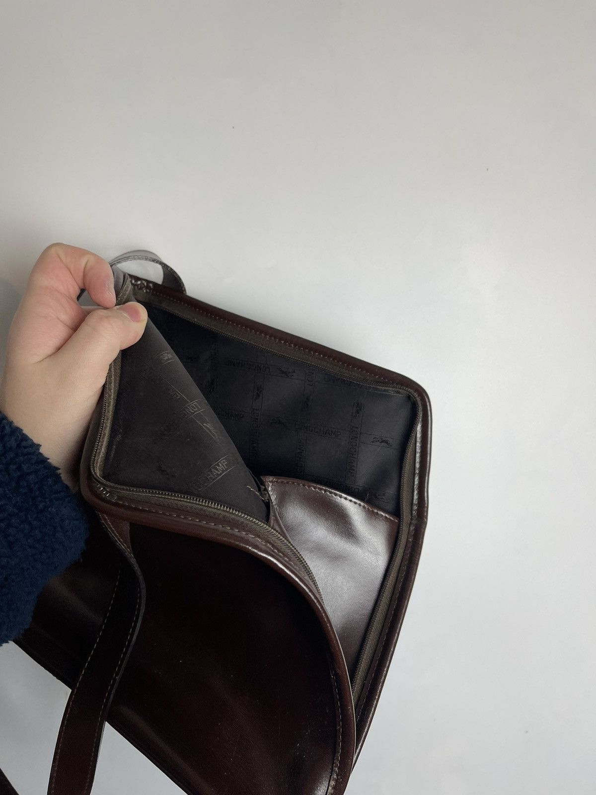 Longchamp LONGCHAMP Large Brown Leather Silver Toggle Shoulder Bag EUC Size ONE SIZE - 10 Thumbnail