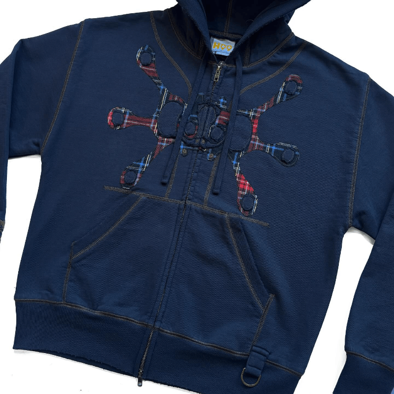 Japanese Brand × Vintage Harajuku Street Fashion Embroidery Stitching Zipper Hoodie Size US XXL / EU 58 / 5 - 2 Thumbnail