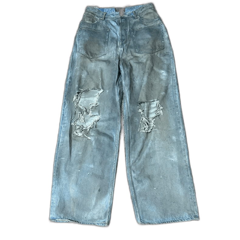 Balenciaga Balenciaga Baggy Distressed Denim Jeans Size US 26 / EU 42 - 1 Thumbnail
