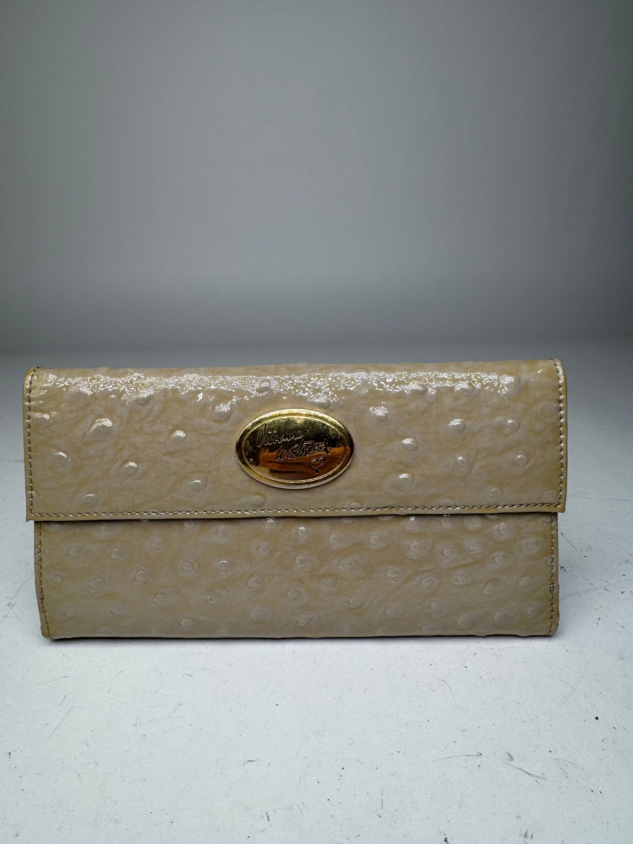 Vivienne Westwood Vintage Patent Ostrich Leather Wallet Brown Size ONE SIZE - 1 Thumbnail