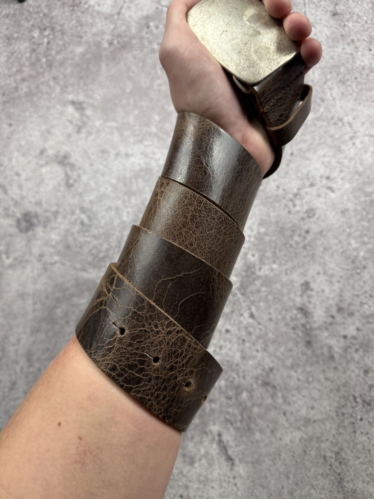 Japanese Brand 00’s NUMBER NINE STYLE METAL LEATHER RARE Y2K BELT VINTAGE Size ONE SIZE - 7 Thumbnail