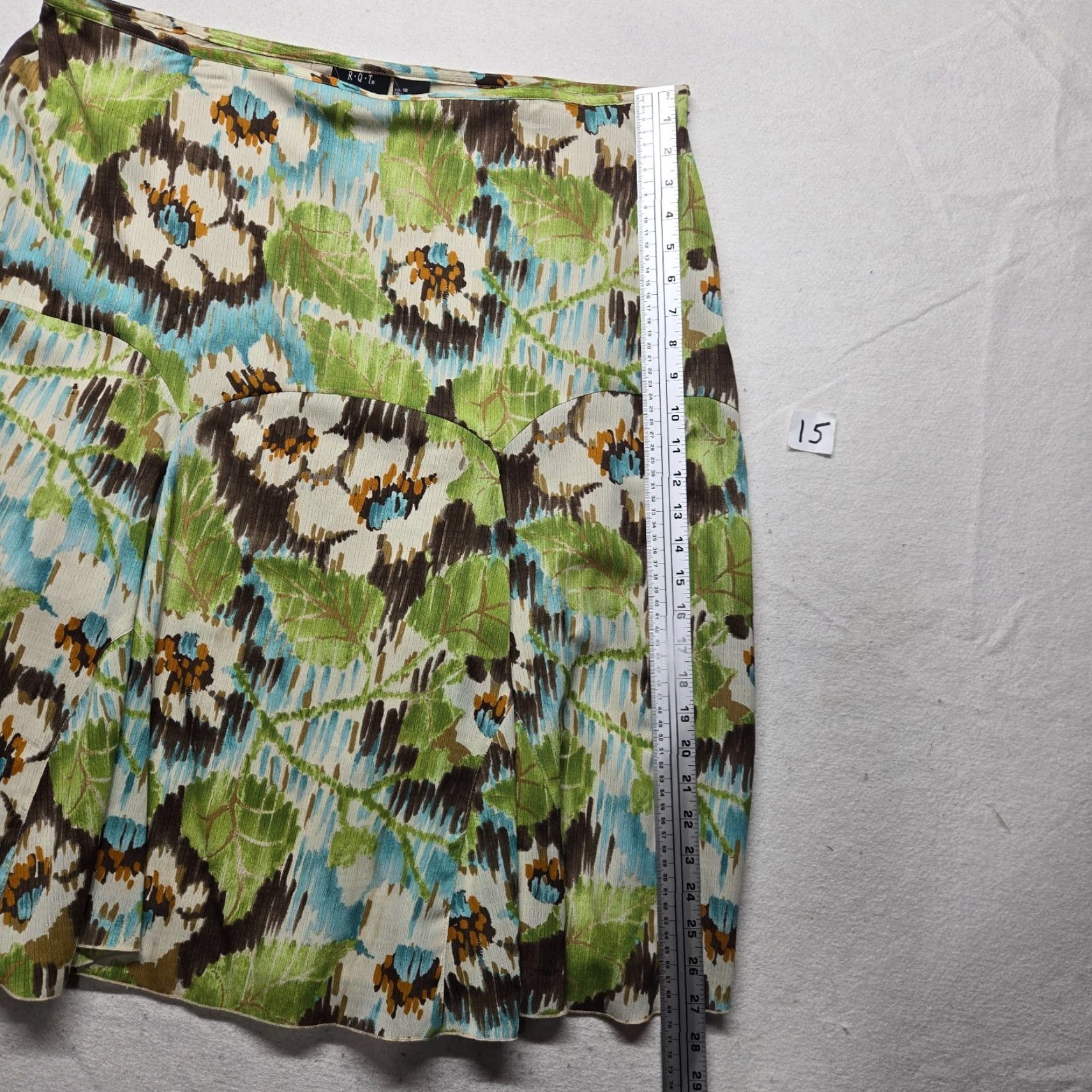 Vintage RQT Skirt Abstract Floral A-line Pleat Womens Size 18 Grunge Boho Size 40" / US 18 - 4 Thumbnail