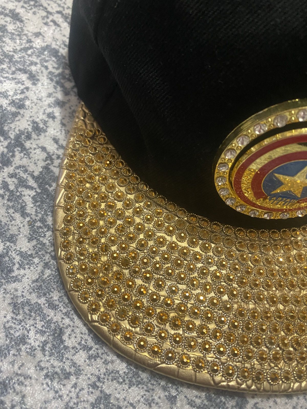 Captain America Cap with custom Spinning Logo Sequins