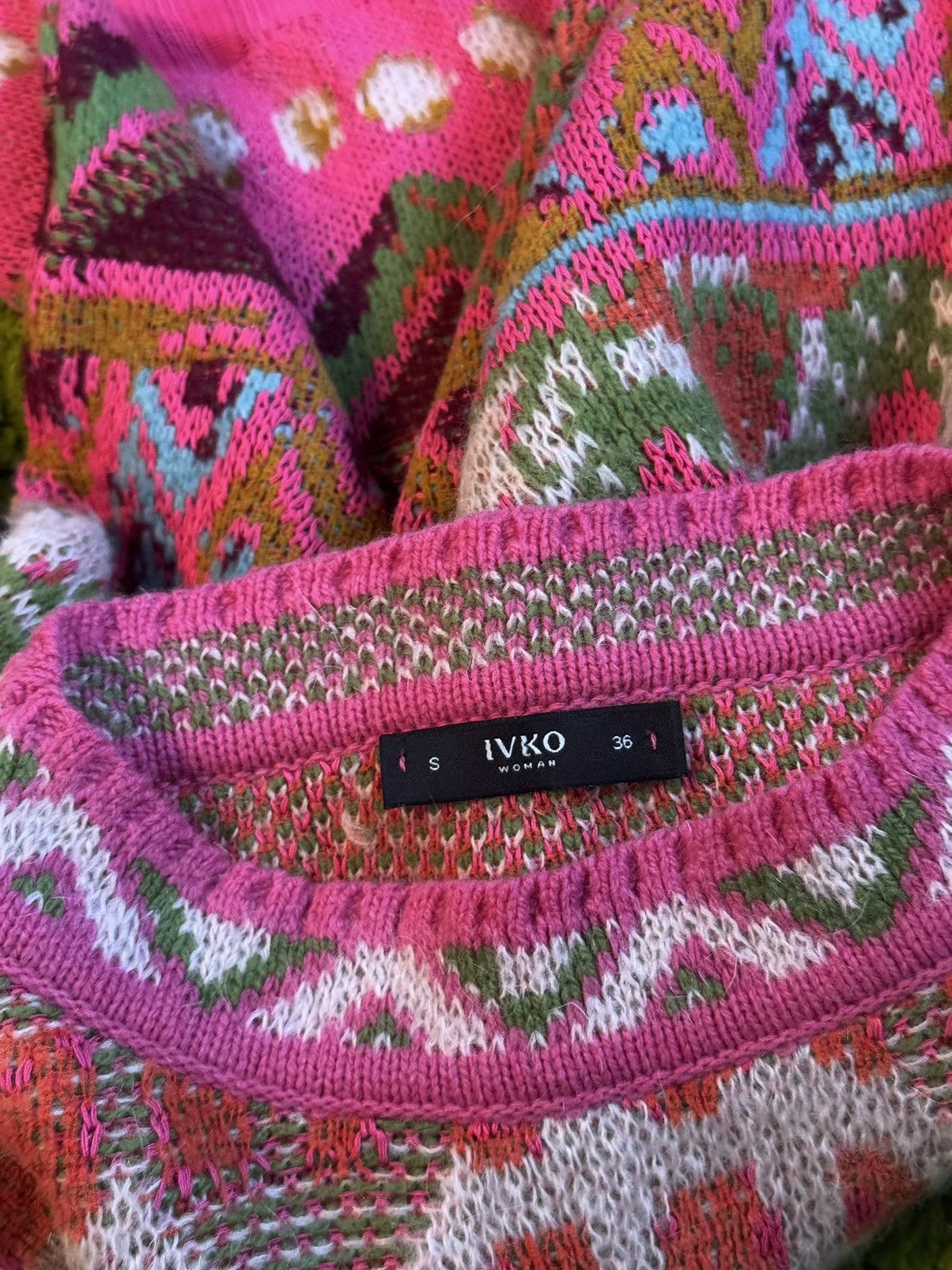 Designer Ivko avant garde wool mohair blend coloured sweater Size S / US 4 / IT 40 - 4 Thumbnail