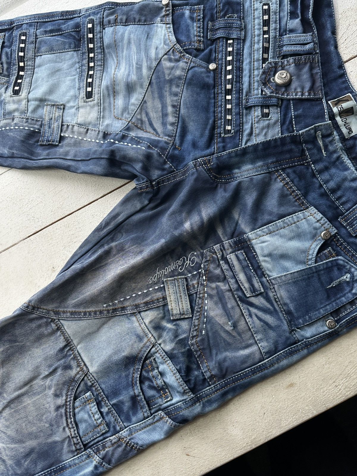 Japanese Brand 🚨Japanese Cosmo Lupo Baggy Distressed Opium Punk Jeans Owens Size US 34 / EU 50 - 3 Thumbnail