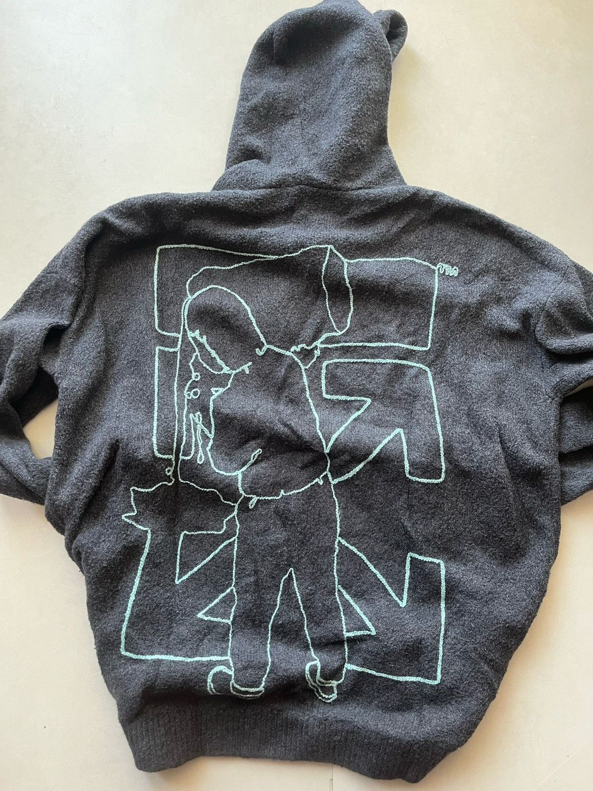 Off-White Knit Hoodie Off white Graffiti Size US M / EU 48-50 / 2 - 2 Thumbnail