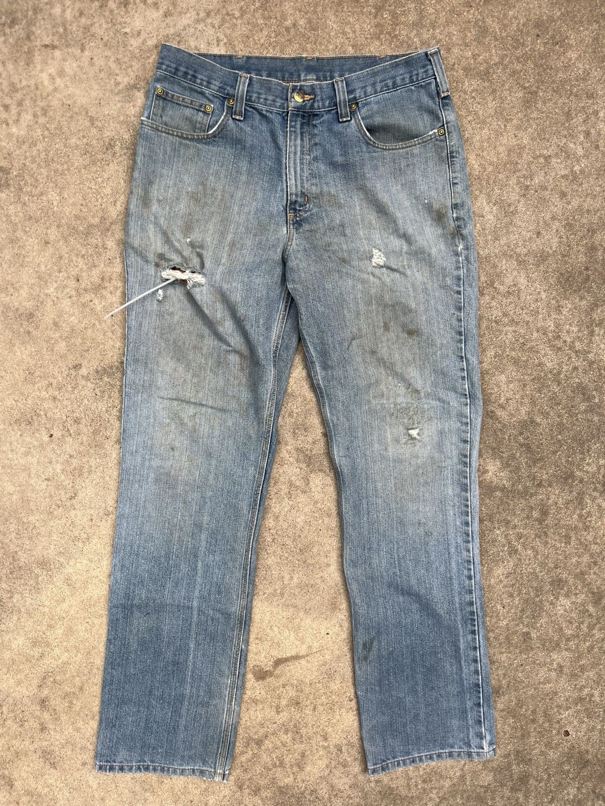 Carhartt Distressed Carhartt Workwear Denim Size US 34 / EU 50 - 1 Thumbnail