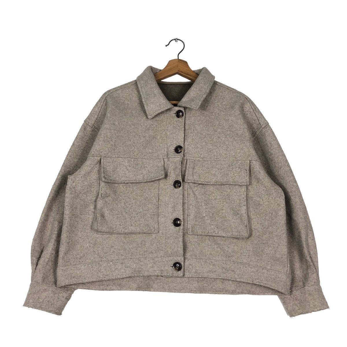 Japanese Brand 🔥Cropped Wool Biker Jacket Big Pocket Issey Miyake Size US M / EU 48-50 / 2 - 1 Thumbnail