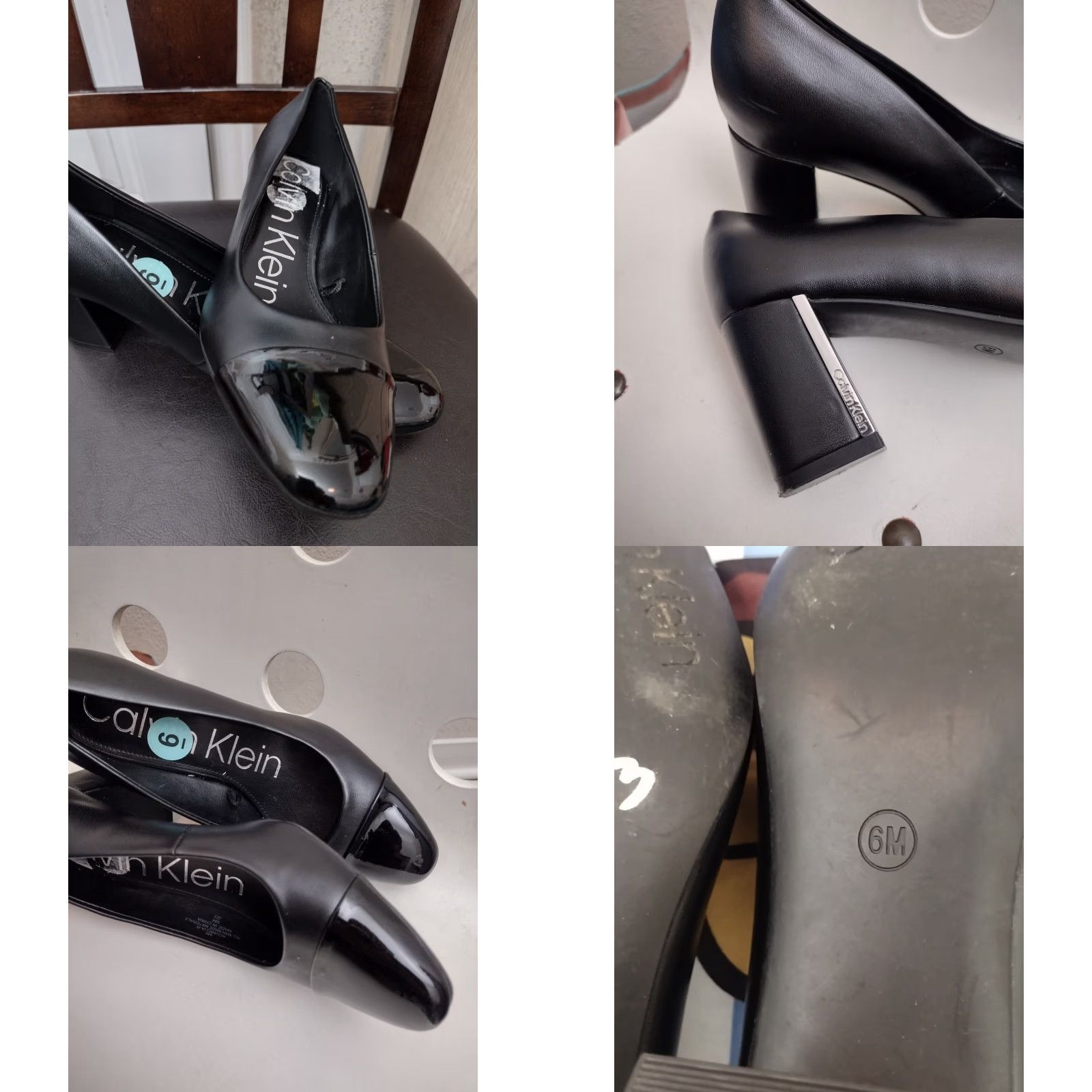 Calvin Klein Calvin Klein Almond Toe Pump Size 9 with Silver and Patent Leather Detail Size US 9 / IT 39 - 8 Thumbnail