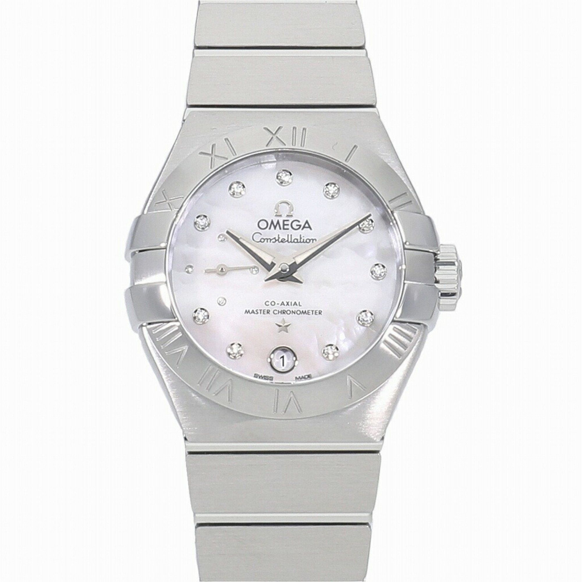 image of Omega Constellation Co-Axial Master Chronometer Petit Seconds 27Mm Brushed White Shell 10P Diamond 