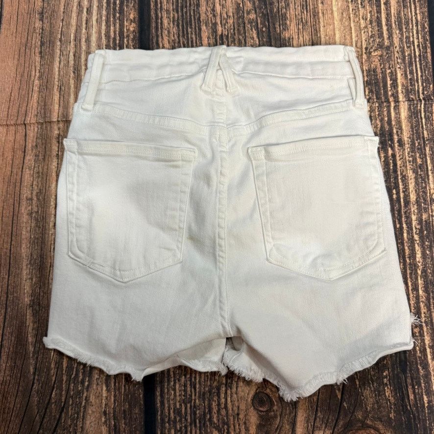 Good American Good American Women's White High Rise Cut Off Denim Shorts Size 24" / US 00 / IT 34 - 4 Thumbnail