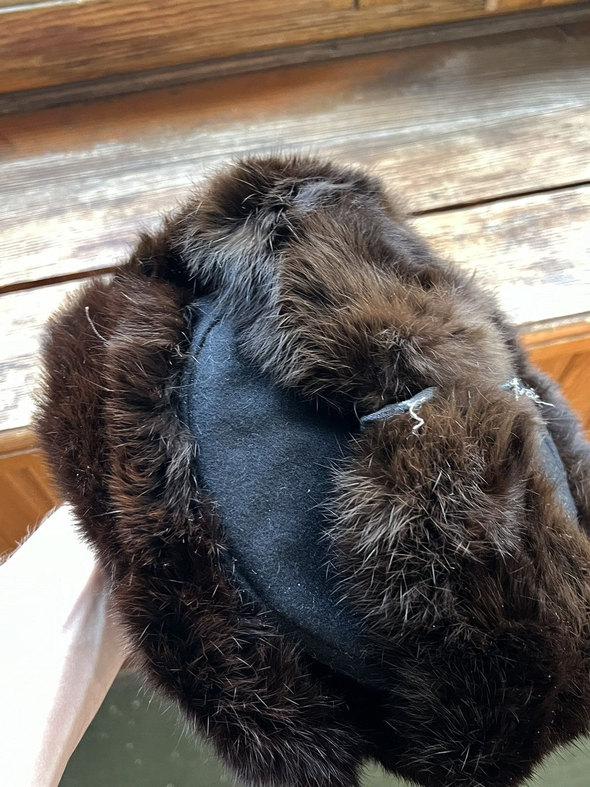Leather Ushanka Y2K Trapper Hat Furry Mohair Fuzzy Fur Hat Size ONE SIZE - 11 Thumbnail