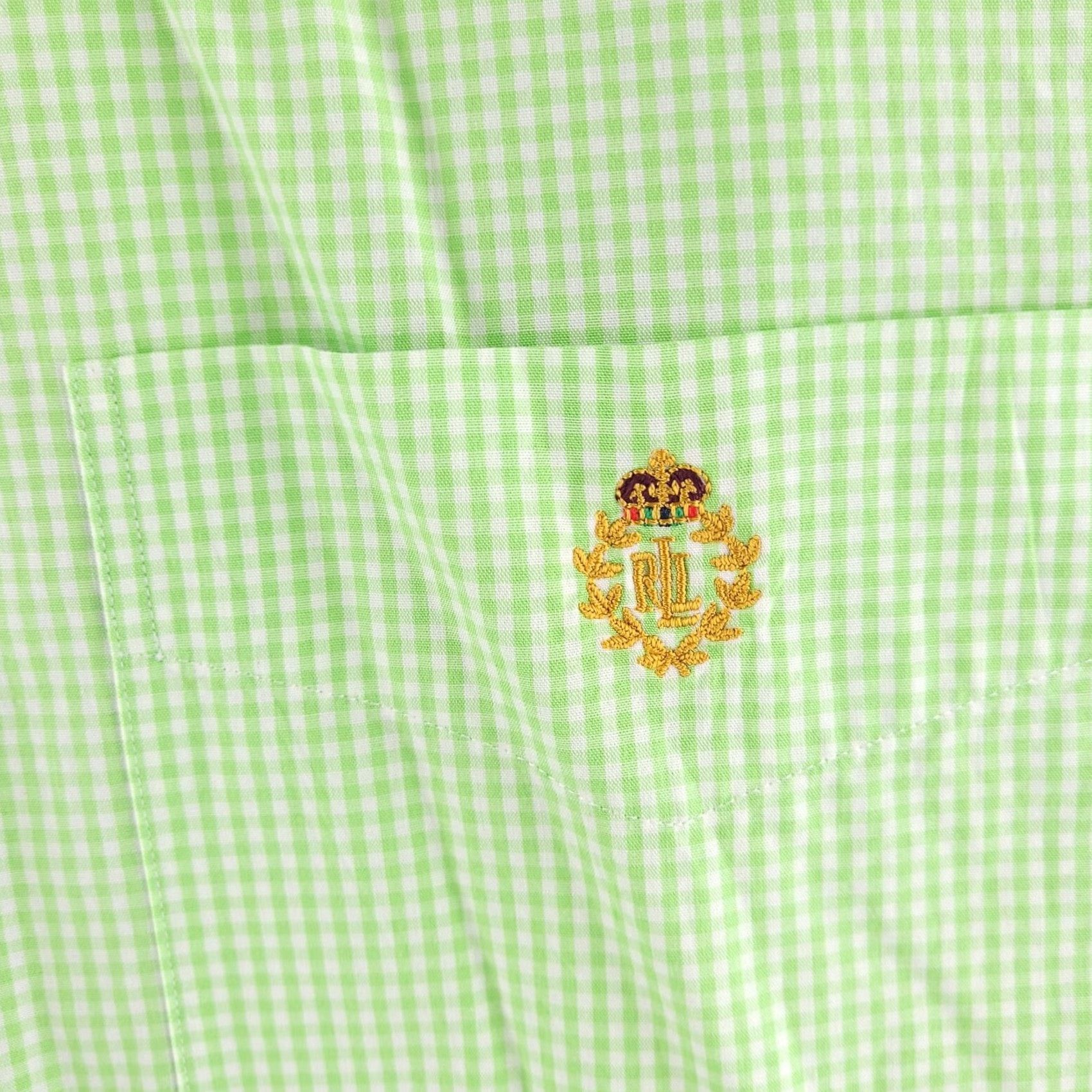 Ralph Lauren Ralph Lauren Shirt Mens XL Gingham Short Sleeve Green Check Button-Up Baggy Size US XL / EU 56 / 4 - 3 Thumbnail