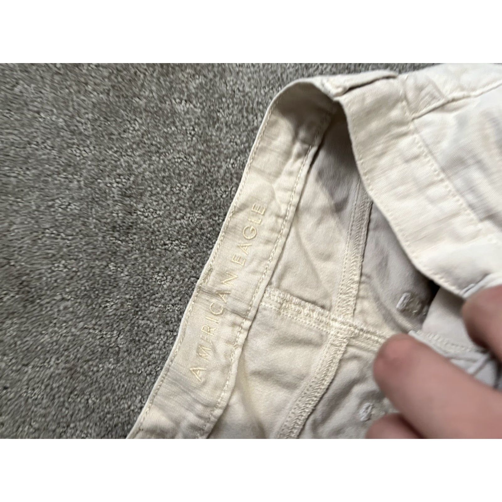 American Eagle Outfitters American Eagle Size 6 Shorts Distressed Jean Shorts Highest Rise Mom Tan Beige Size 28" / US 6 / IT 42 - 2 Thumbnail