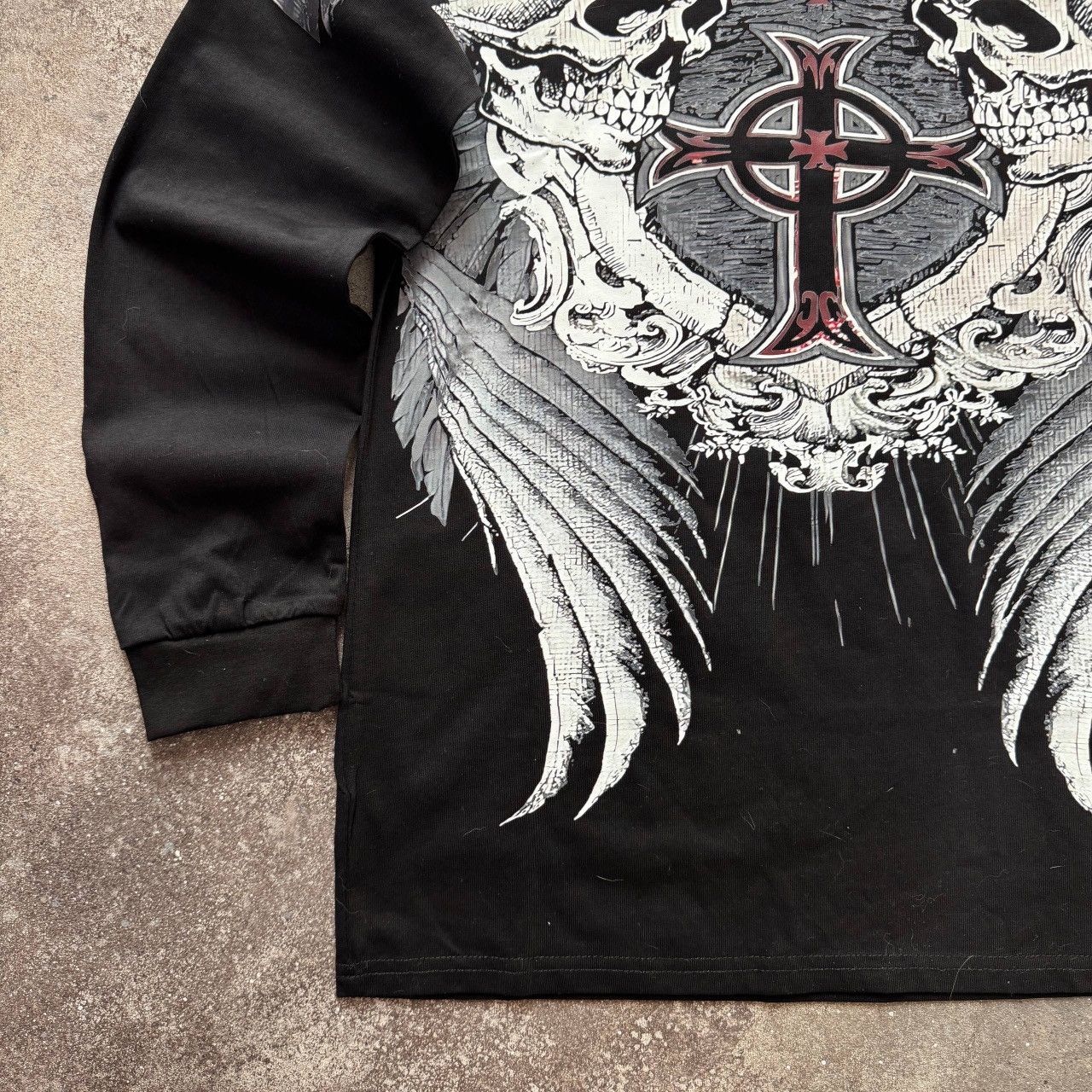 If Six Was Nine Avant Garde Affliction Style Y2K Goth Punk Long Sleeve Shirt Size M / US 6-8 / IT 42-44 - 6 Thumbnail