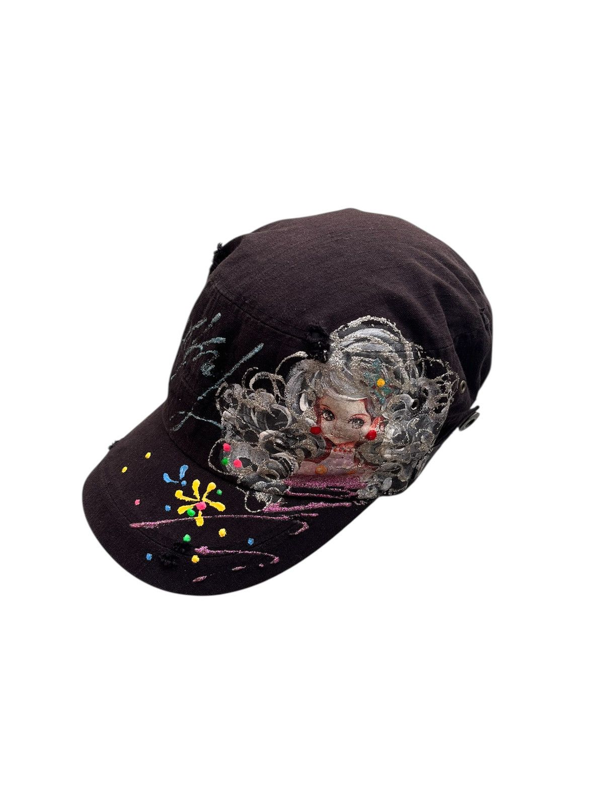 Japanese Brand Unbrand Cute Girl Glamour Gohtic Cadet Hat Y2K Punk Size ONE SIZE - 1 Thumbnail