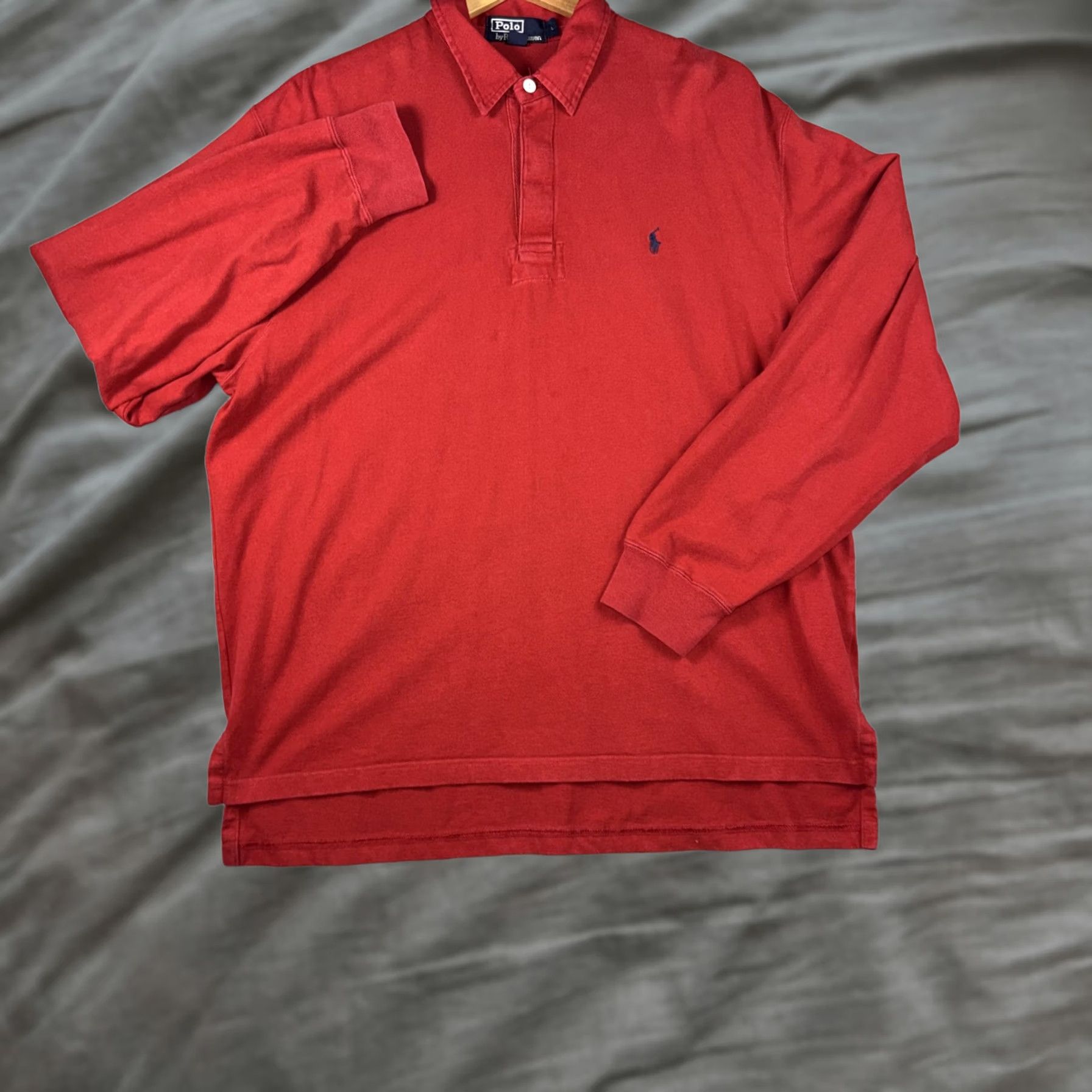 Polo Ralph Lauren Vintage Polo Ralph Lauren Polo Shirt Mens Large Red Long Sleeve Pony Logo Size US L / EU 52-54 / 3 - 1 Thumbnail