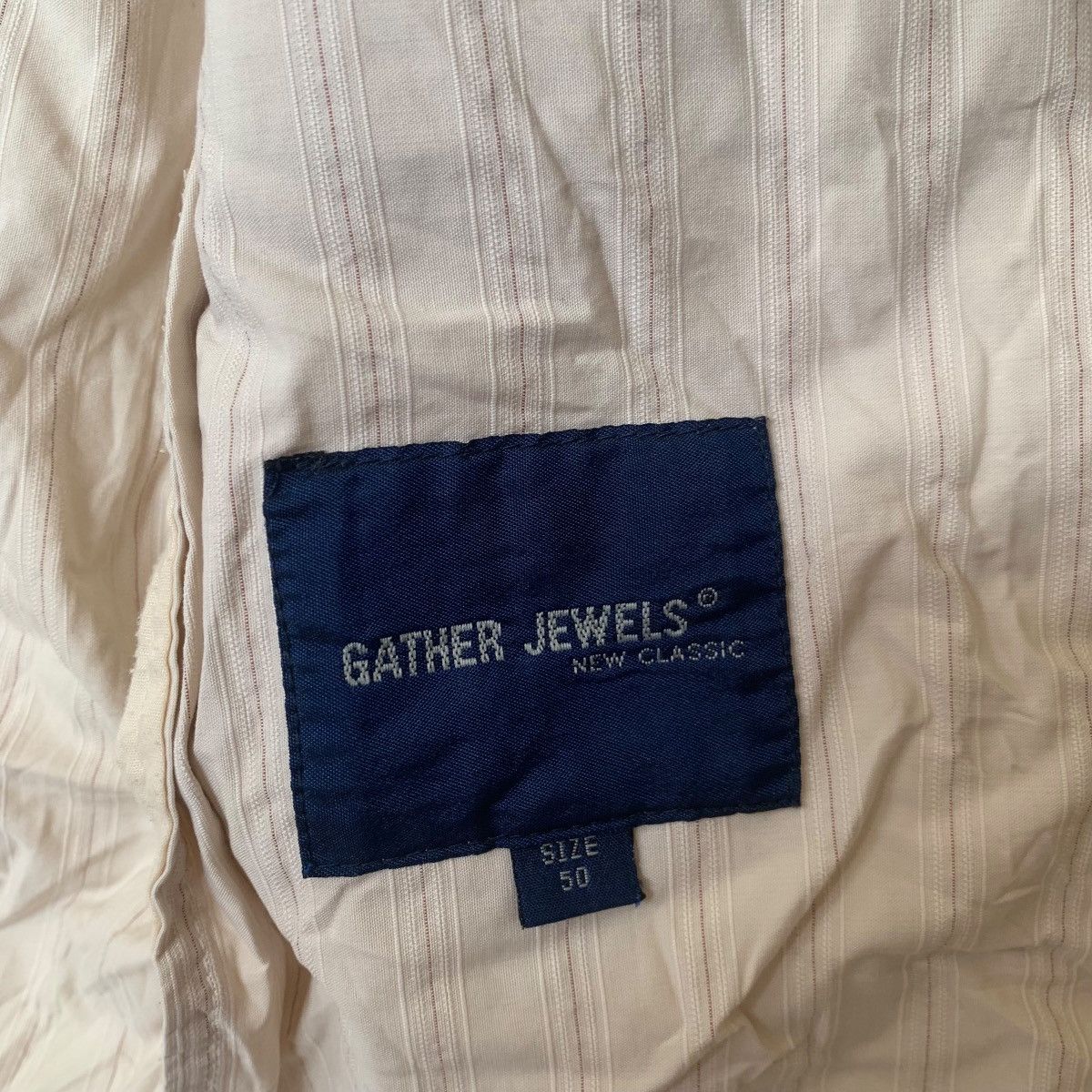 Vintage GATHER JEWELS JAPAN Stripes Peacoat Button Blazer Jacket Size 50R - 4 Thumbnail