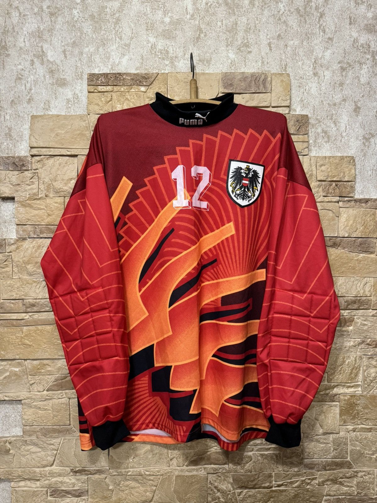 image of Puma Austria 90's Goalkeeper Jersey 12 Vintage in Red, Men's (Size XL)