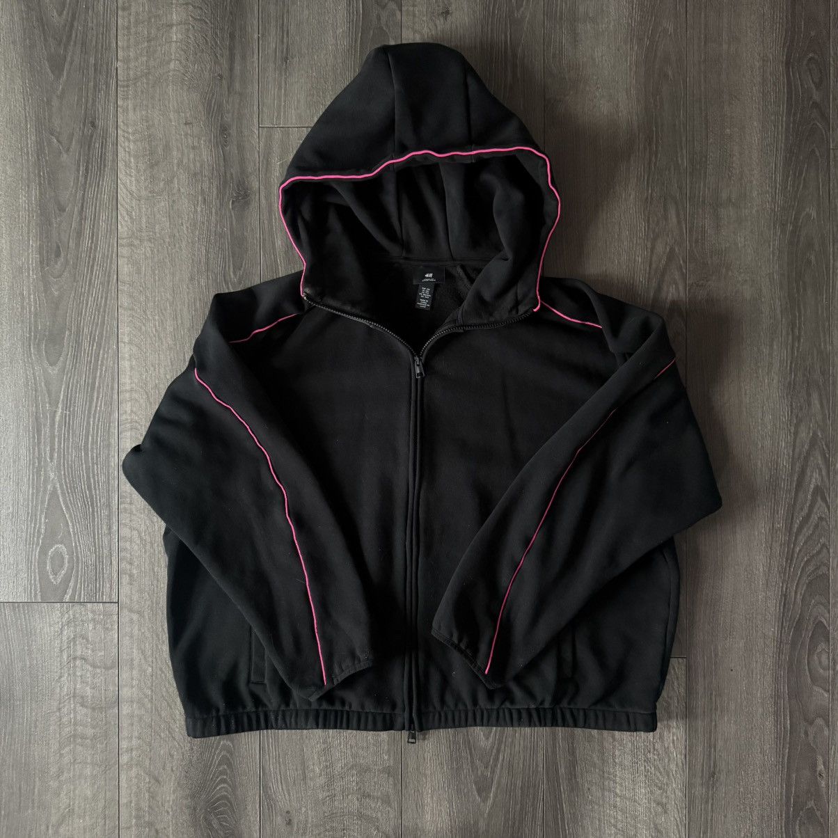 H&M H&M Black Zip-Up Hoodie w/ Pink Contrast XXL Size US XXL / EU 58 / 5 - 2 Thumbnail