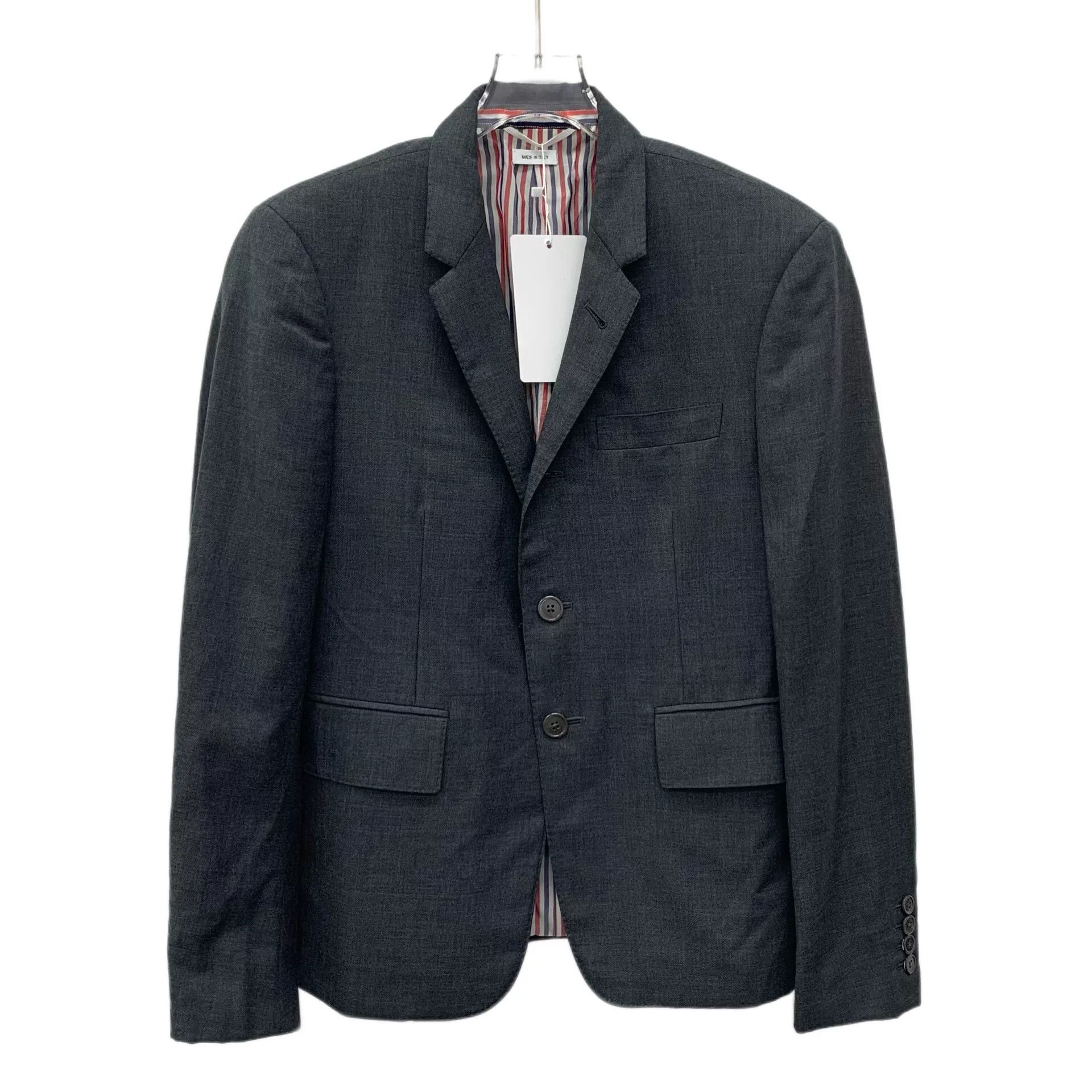 Thom Browne thom browne gray wool single-button blazer Size US S / EU 44-46 / 1 - 1 Thumbnail