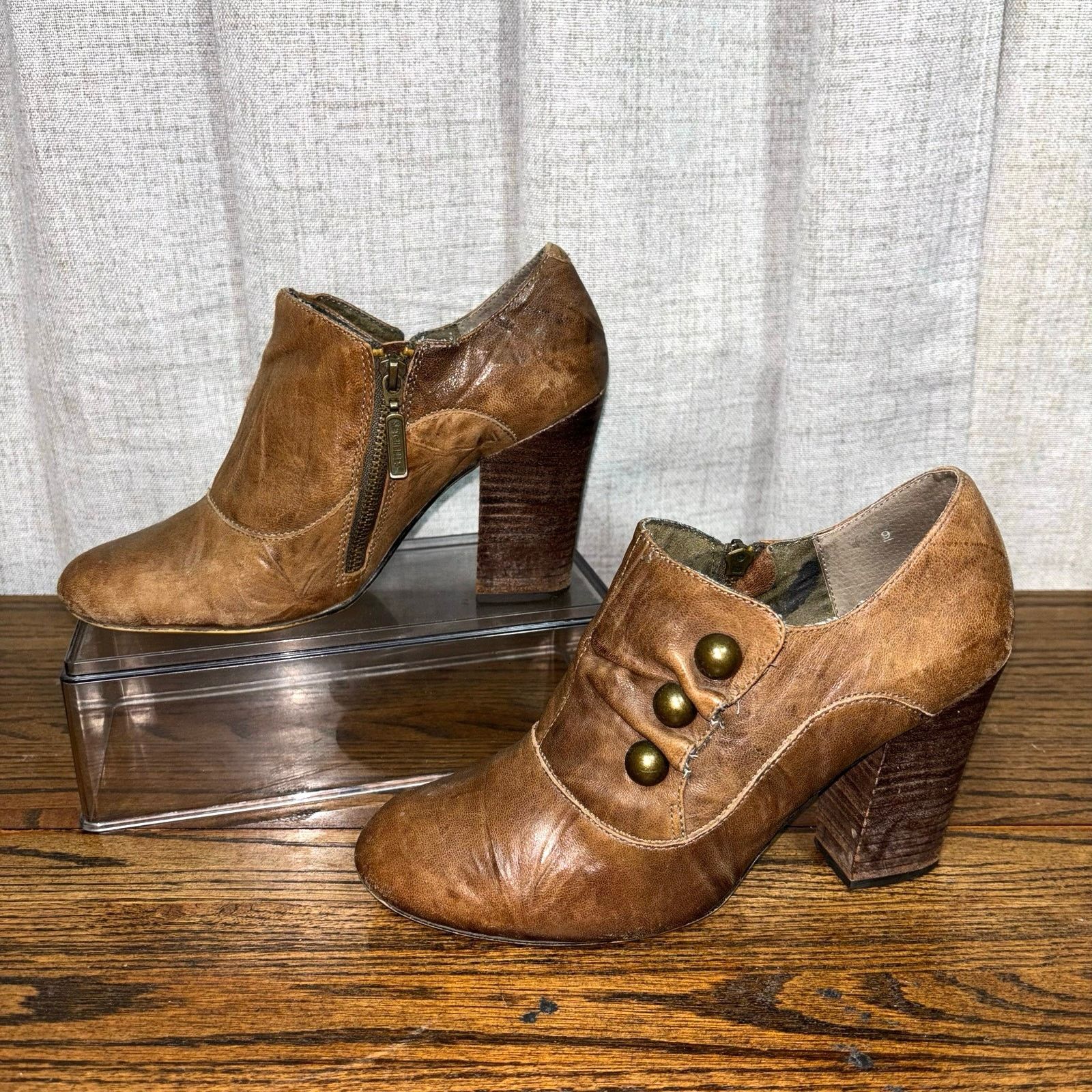 Seychelles Seychelles Cognac Brown Leather Ankle Booties Size 9 Size US 9 / IT 39 - 2 Thumbnail