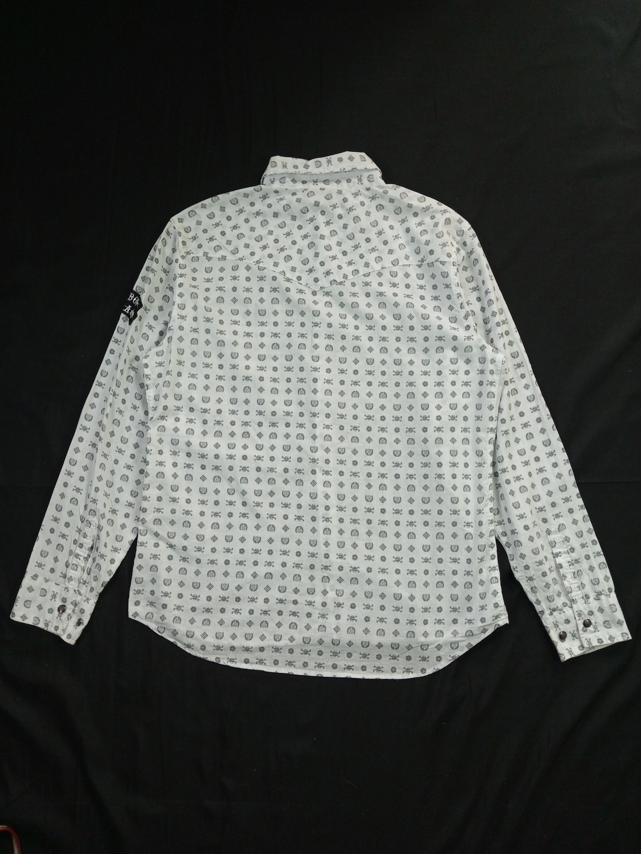 Japanese Brand Badboy full Skull print Y2K Poem Shirt Size US L / EU 52-54 / 3 - 16 Thumbnail