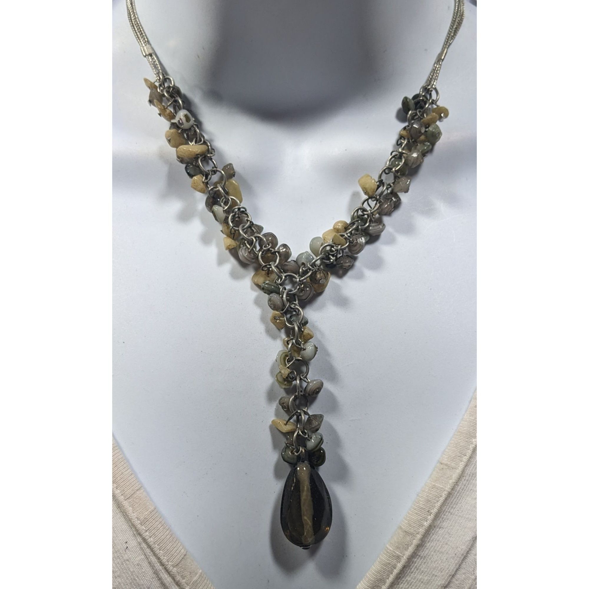 Other NY & Co Glass And Gem Chip Beaded Y Necklace Size ONE SIZE - 2 Thumbnail
