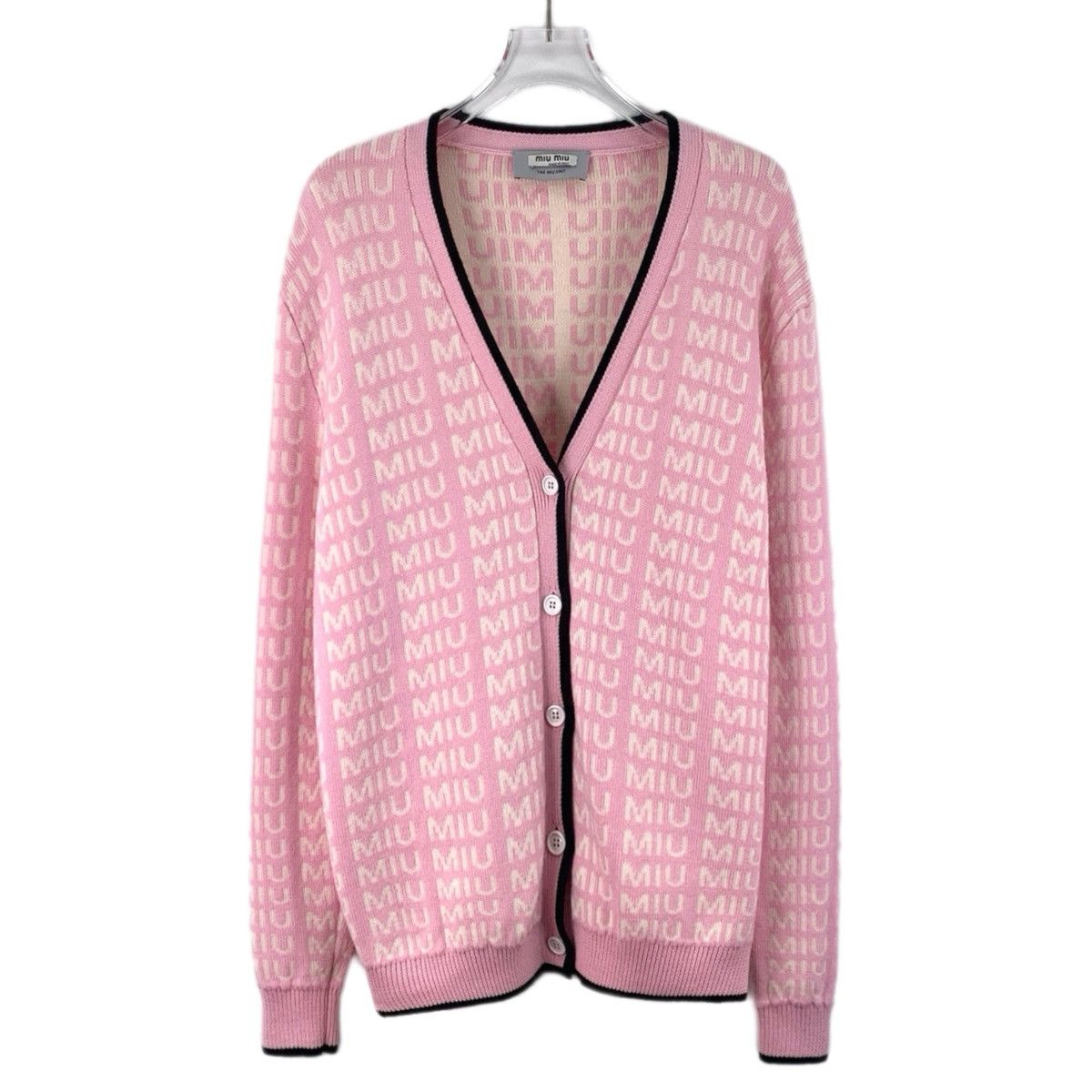 Miu Miu Miu Miu Pink Wool Knitted Cardigan Coat K26WX Size M / US 6-8 / IT 42-44 - 1 Thumbnail