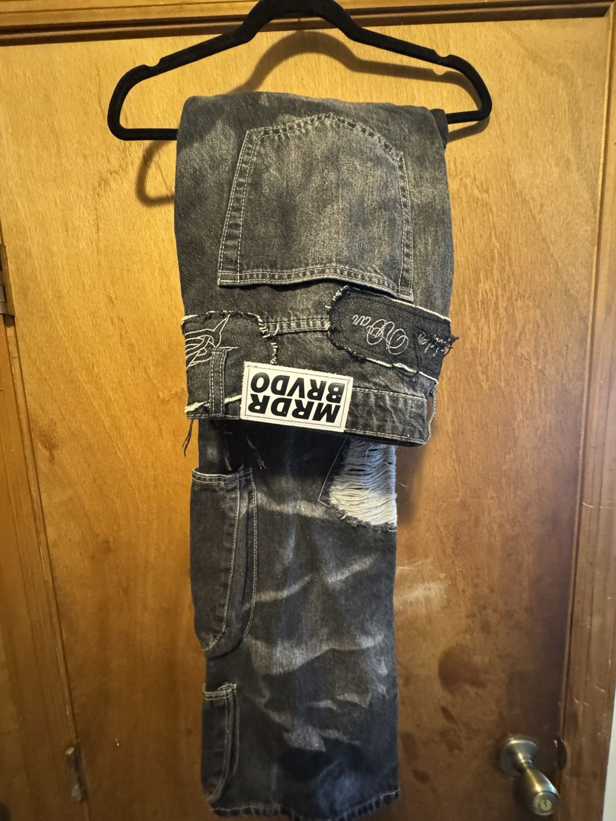 Ev Bravado × Who Decides War Who Decides War by MRDR BRVDO Black Thorned Pocket Jeans Size US 38 / EU 54 - 7 Thumbnail