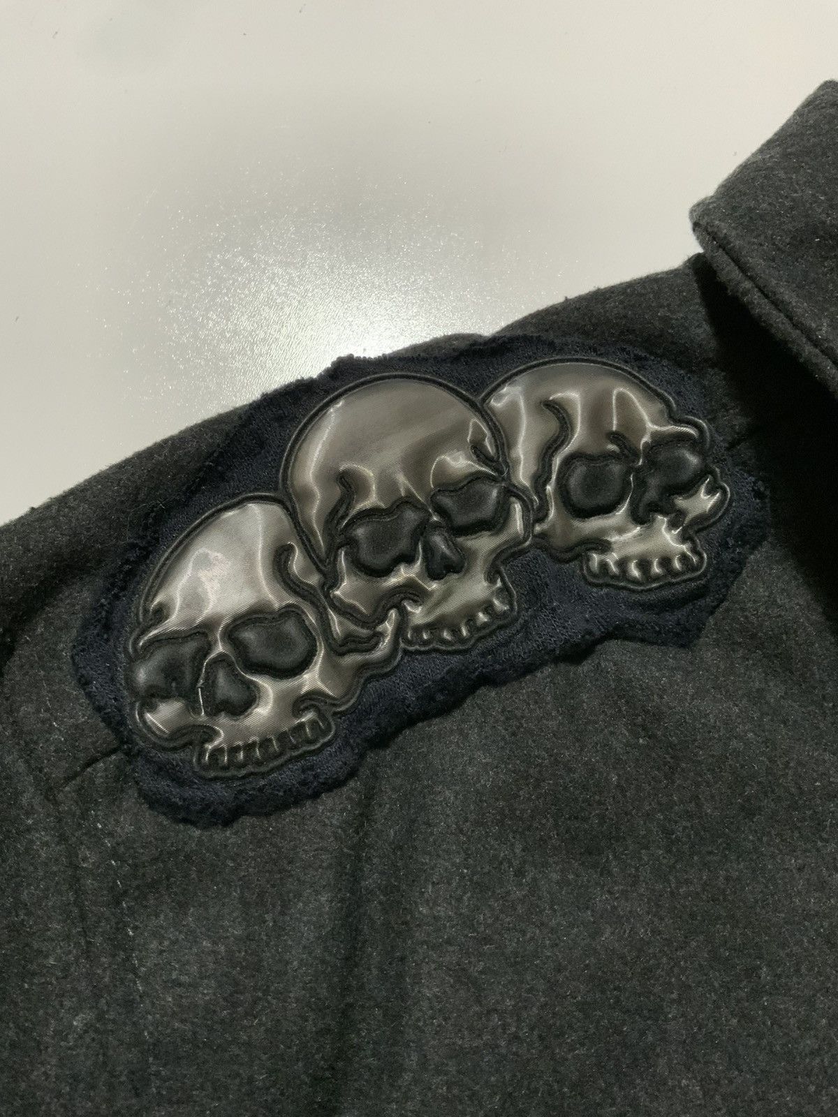 Vintage Y2K 2000s Brooklyn Xpress Skull Cross Cyber Grunge Pea Coat Size US XXL / EU 58 / 5 - 6 Thumbnail