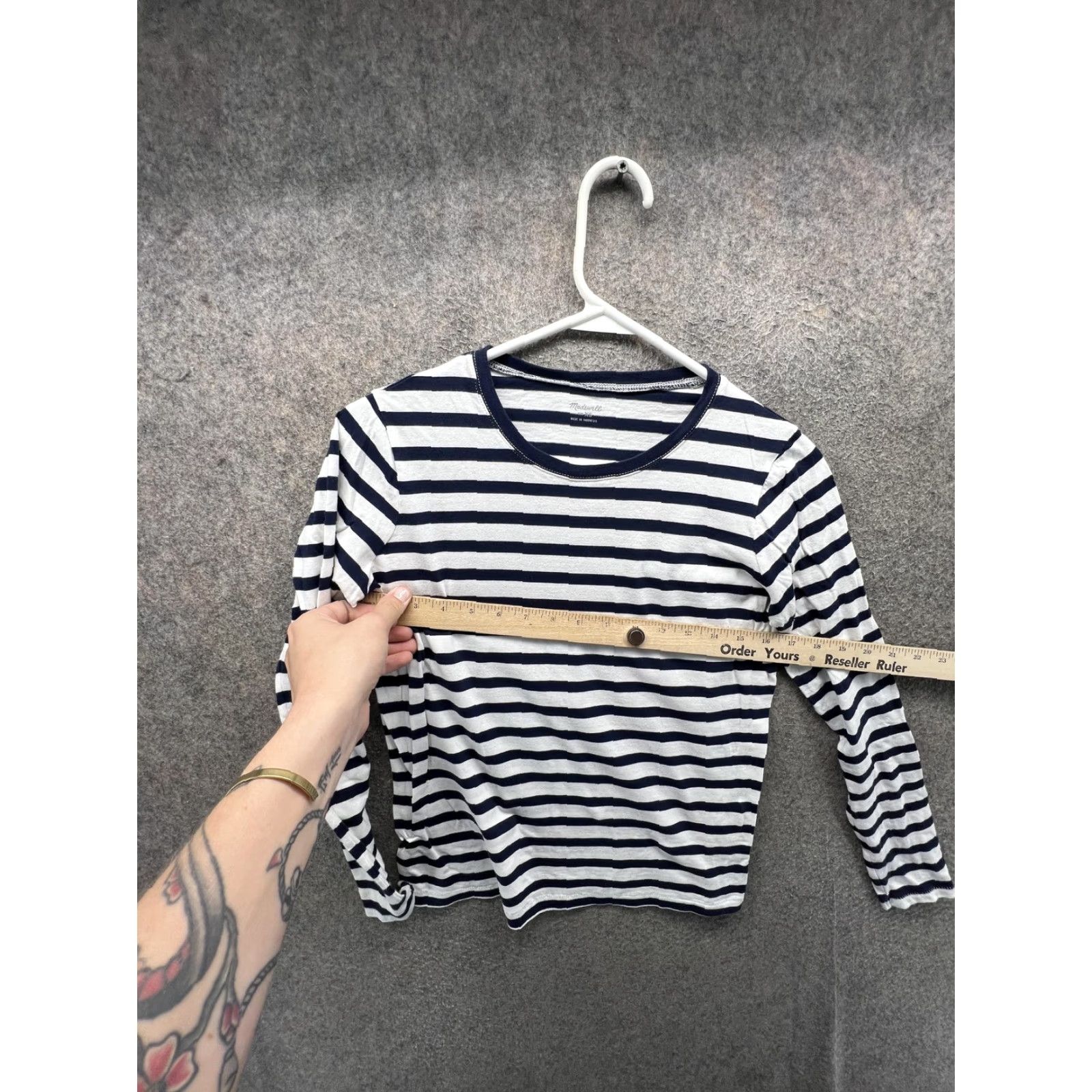 Madewell Madewell Shirt Womens XS Blue Stripe Nautical Crew Neck Long Sleeve Jersey Top Size XS / US 0-2 / IT 36-38 - 4 Thumbnail