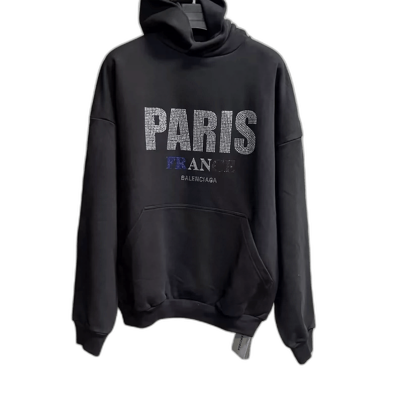Balenciaga Balenciaga Black Letter Print Hooded Sweatshirt Size US XS / EU 42 / 0 - 1 Thumbnail