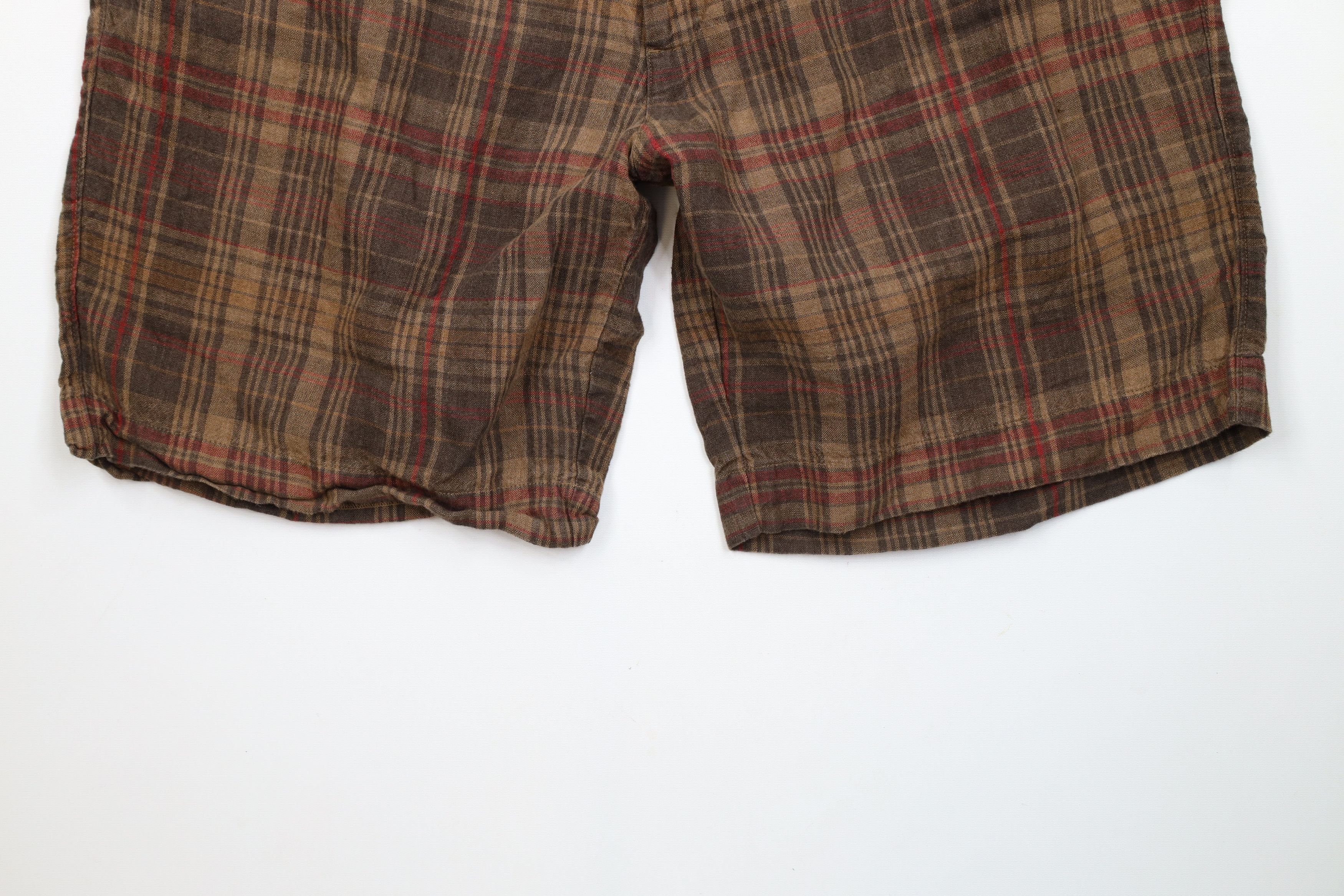 Vintage Vintage 90s Streetwear Linen Golfing Chino Shorts Plaid Size US 38 / EU 54 - 4 Thumbnail