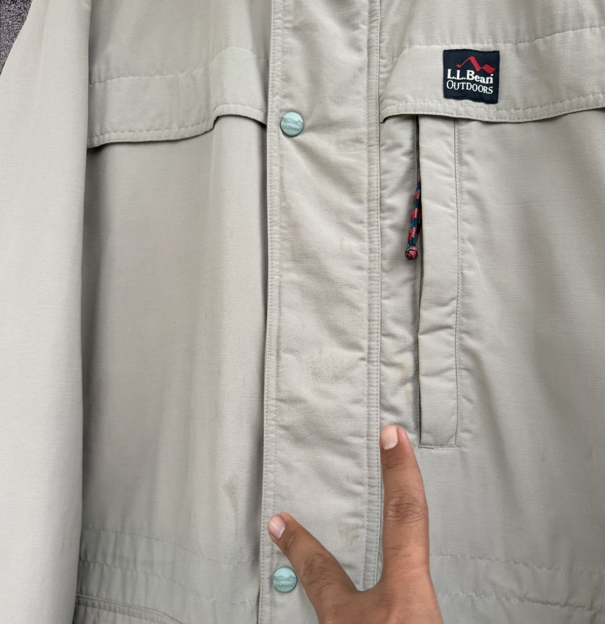 L.L. Bean L.L.Bean Outdoor Jacket Hooded Beige Gorpcore Minimalist Size US L / EU 52-54 / 3 - 7 Thumbnail