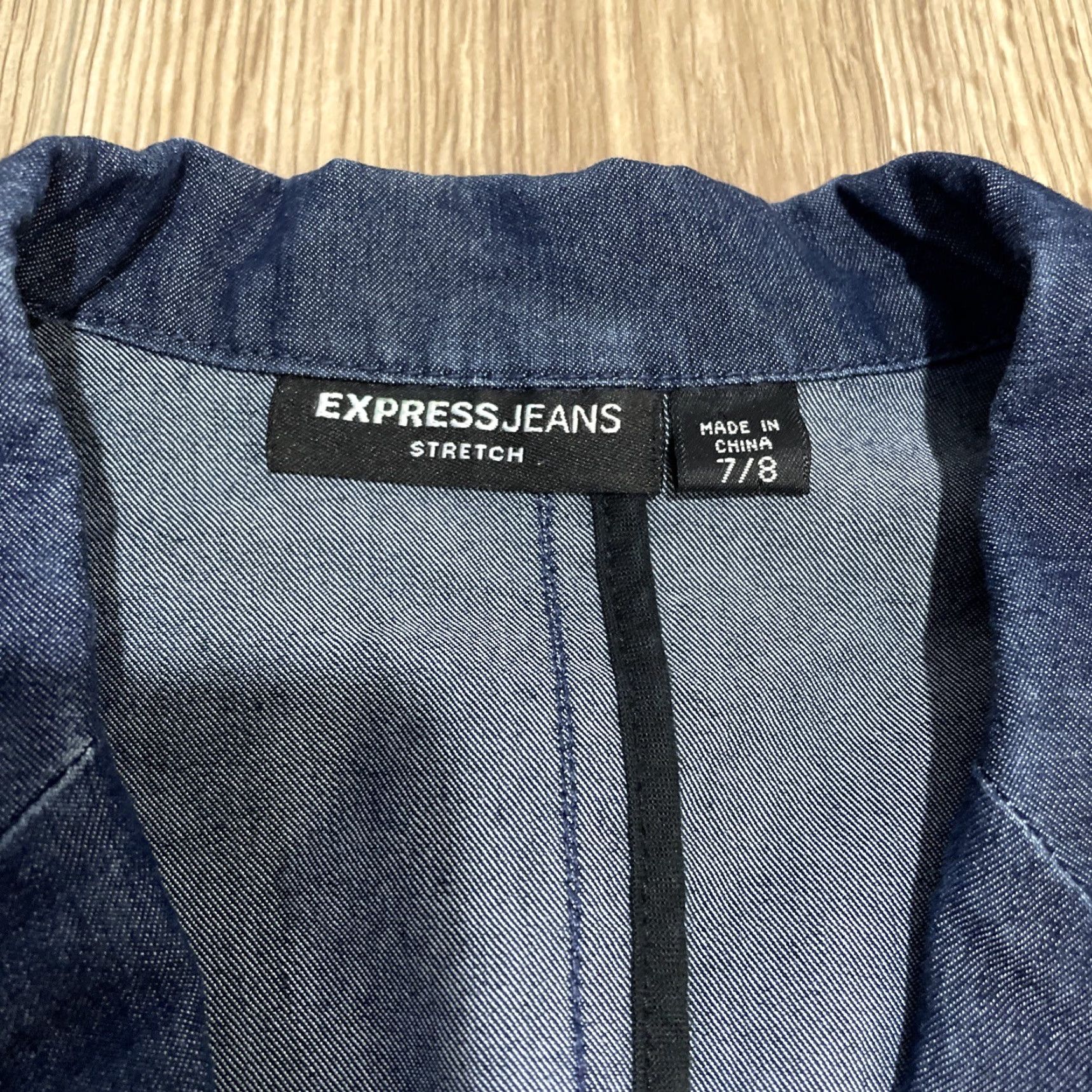 Express VINTAGE Express Jeans Denim Blazer Women Juniors 7 Blue Stretch Denim Size 28" / US 6 / IT 42 - 2 Thumbnail